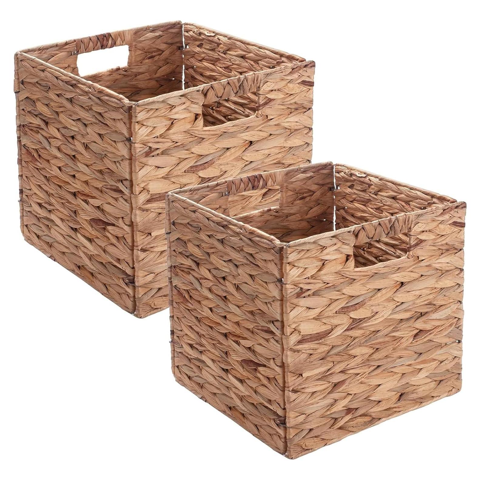 Juego de 2 Cestas de Almacenamiento de Mimbre YANGQIHOME 30cm