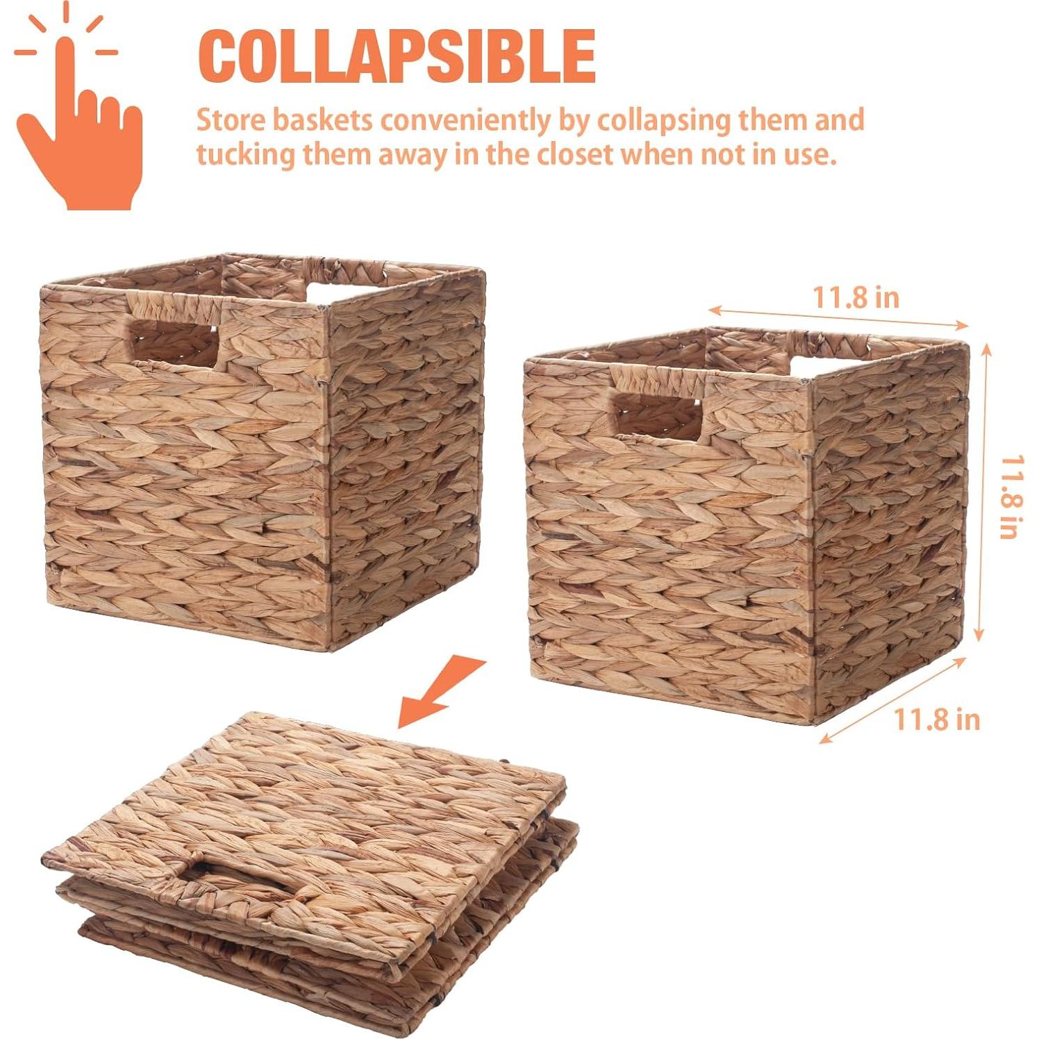 Juego de 2 Cestas de Almacenamiento de Mimbre YANGQIHOME 30cm