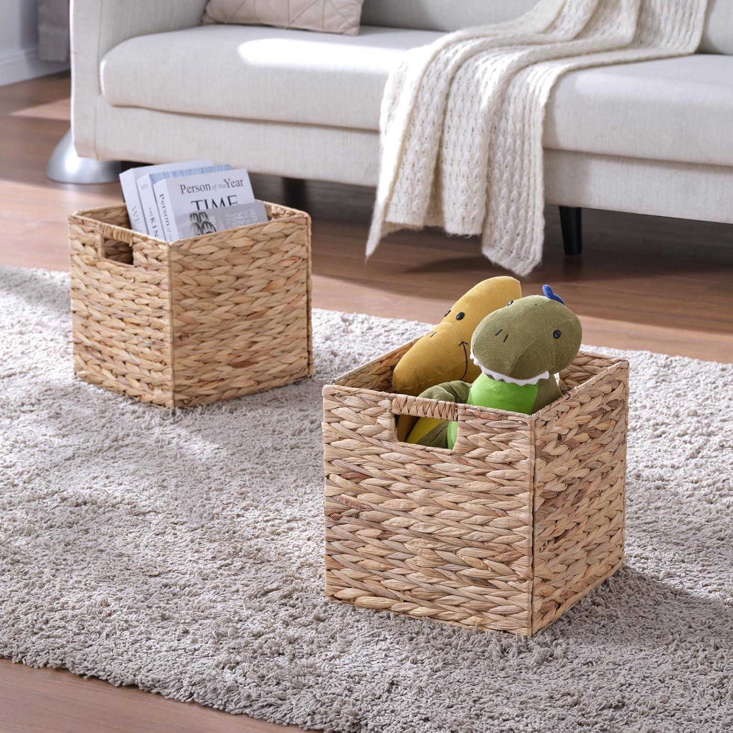 Juego de 2 Cestas de Almacenamiento de Mimbre YANGQIHOME 30cm