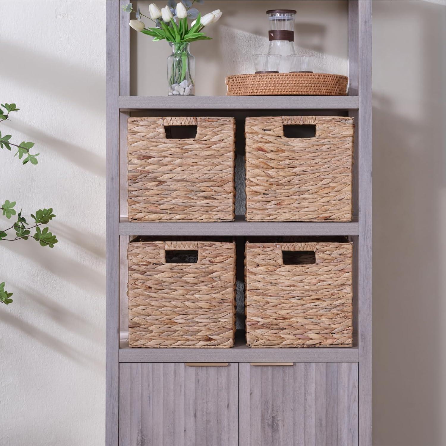 Juego de 2 Cestas de Almacenamiento de Mimbre YANGQIHOME 30cm