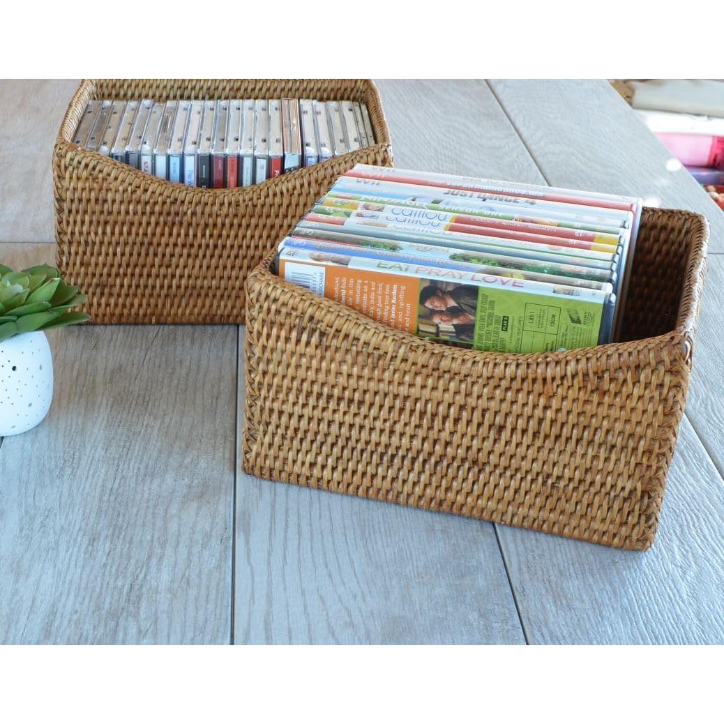 Cesta de Almacenamiento Rectangular Kouboo de Ratan 24.77x20.32cm