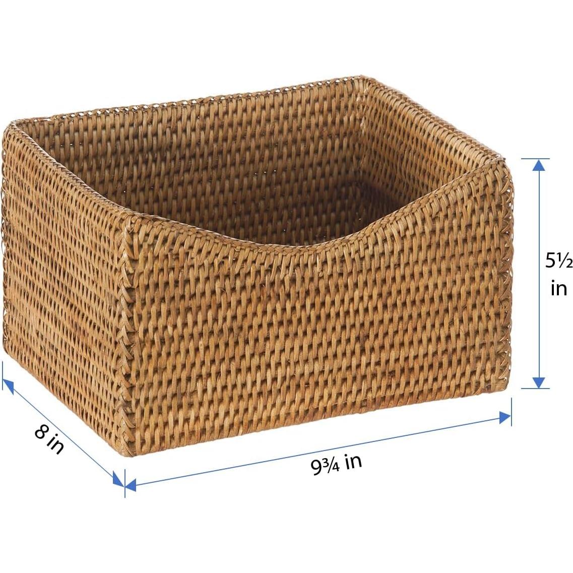 Cesta de Almacenamiento Rectangular Kouboo de Ratan 24.77x20.32cm