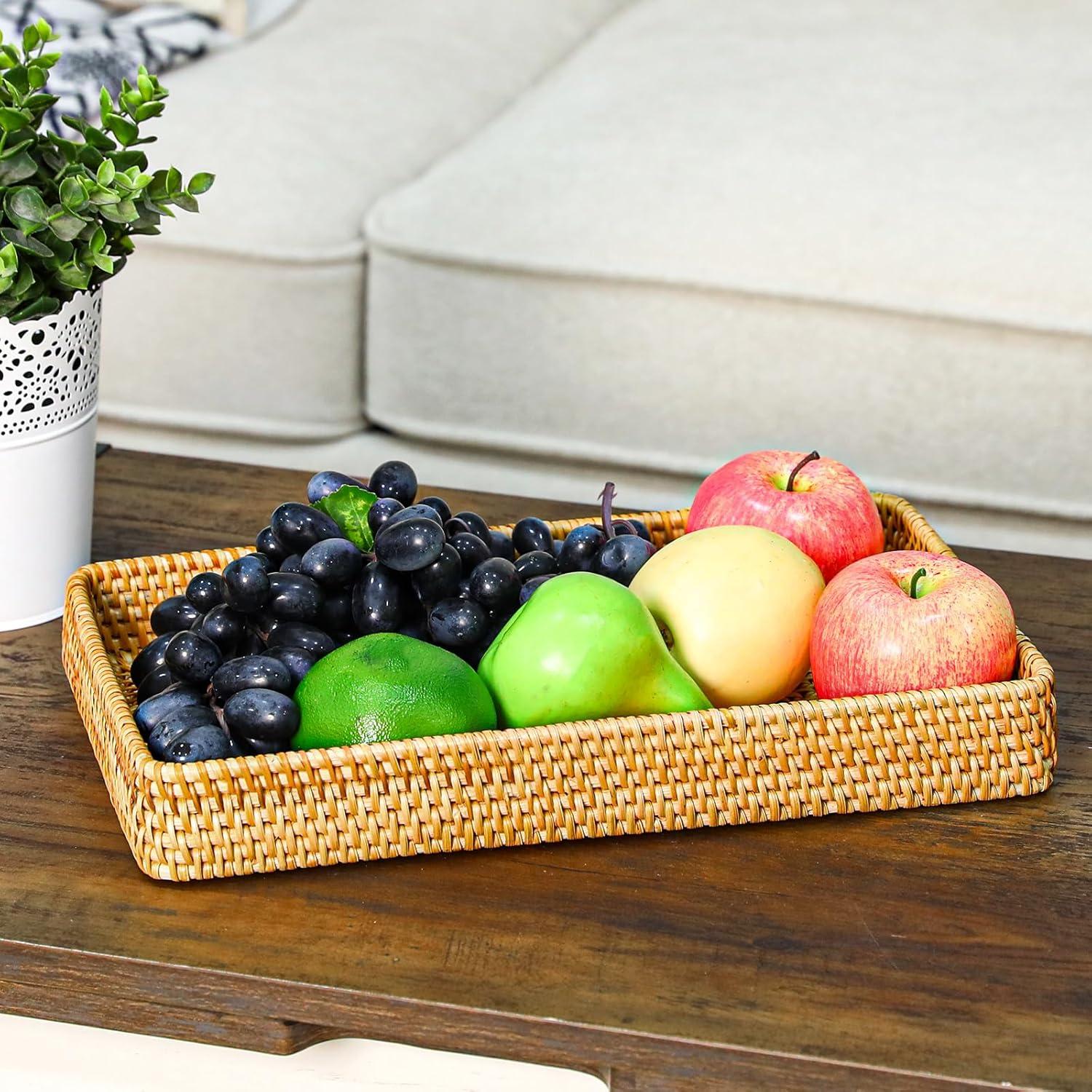 Cesta de Almacenamiento de Mimbre SynHHergyx 37x23x5 cm