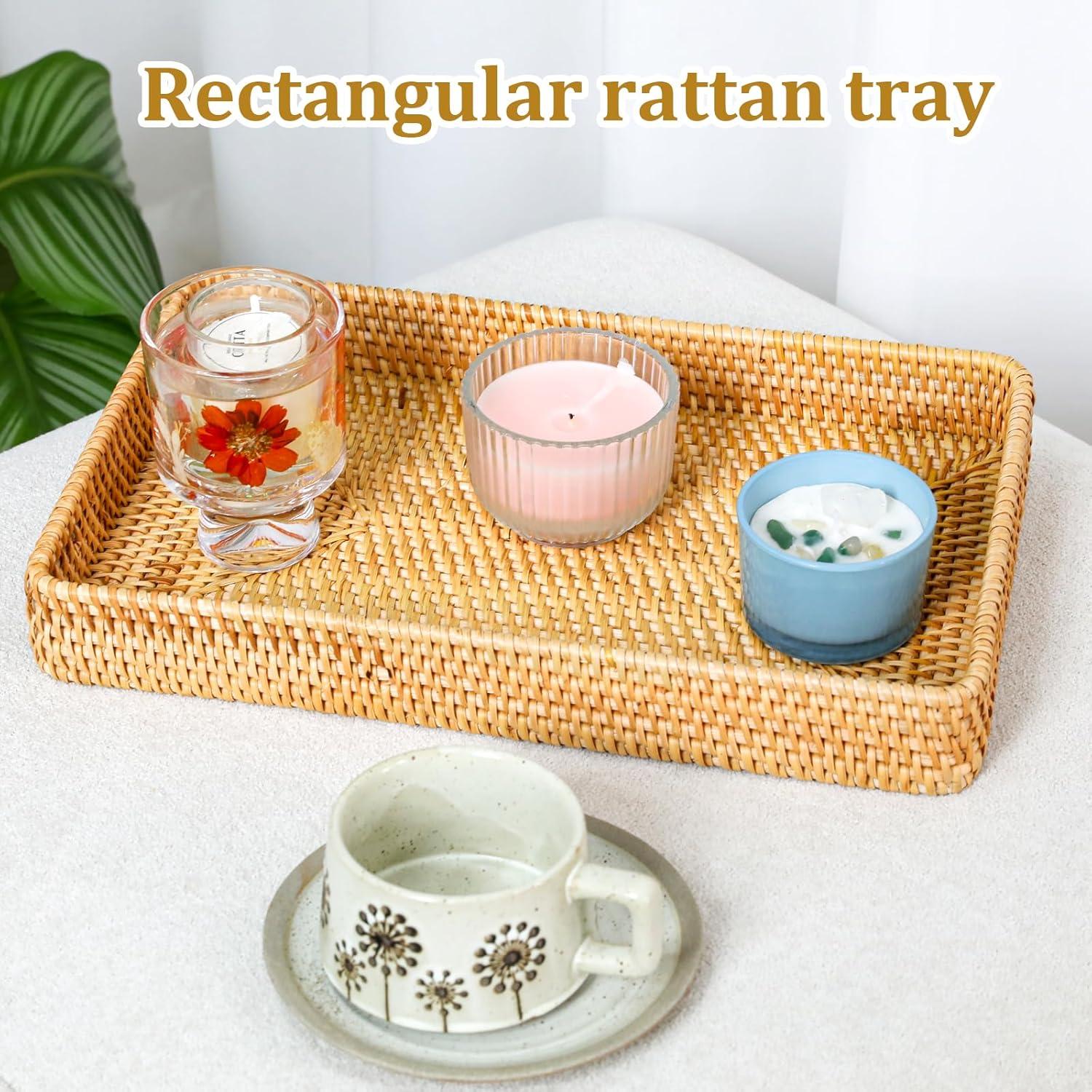 Cesta de Almacenamiento de Mimbre SynHHergyx 37x23x5 cm