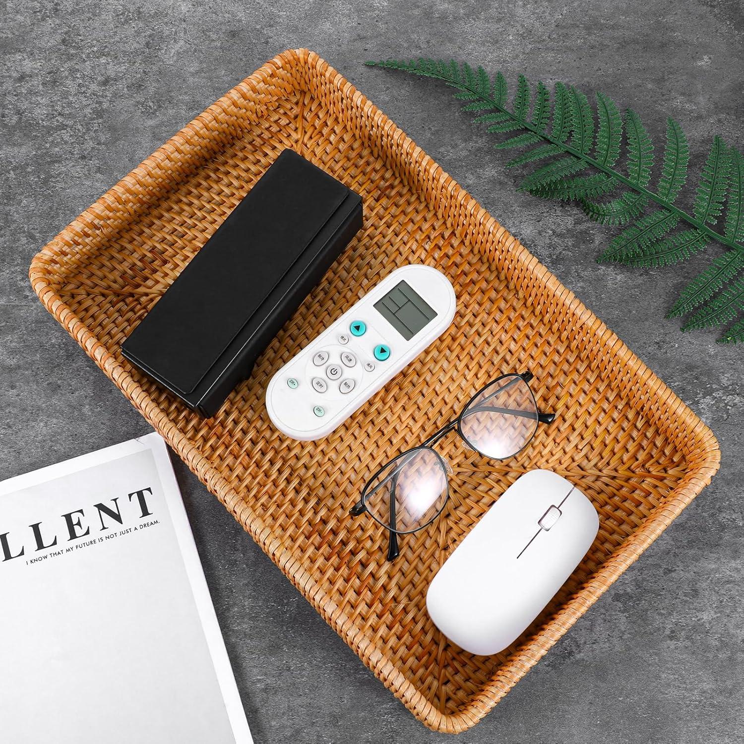 Cesta de Almacenamiento de Mimbre SynHHergyx 37x23x5 cm