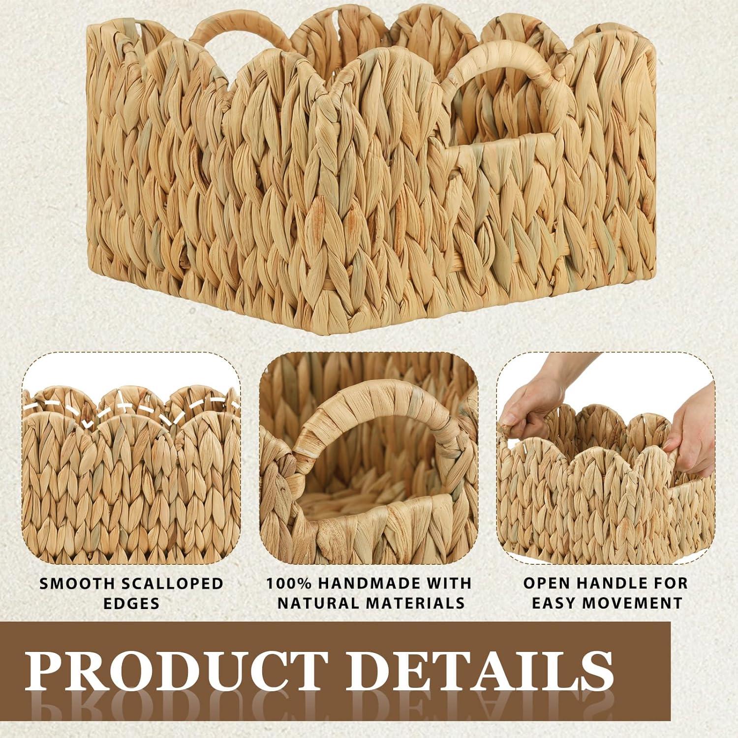 Set de 3 Cestas de Almacenamiento GVKGVK de Mimbre Natural