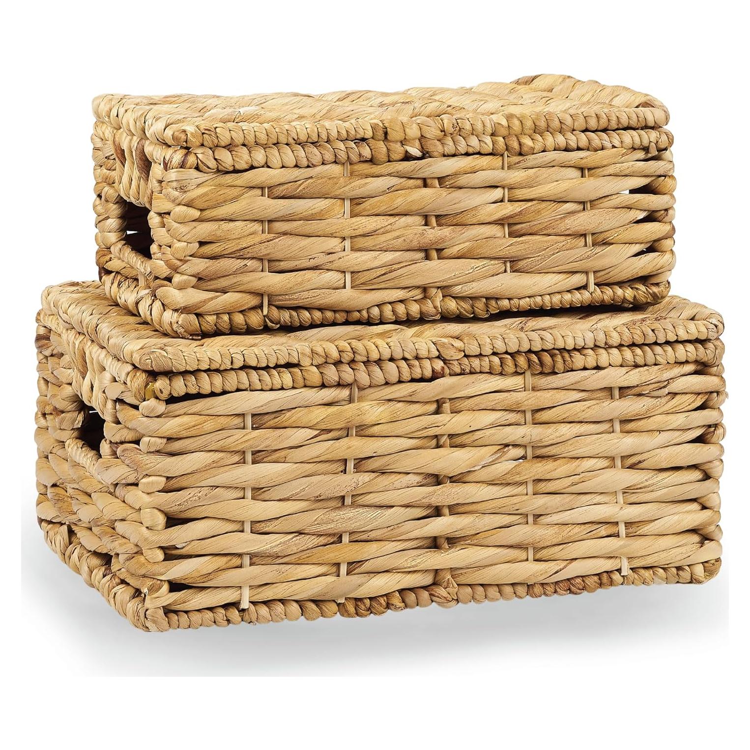 Cesta de Mimbre con Tapa 84ECO - Almacenamiento Decorativo Natural