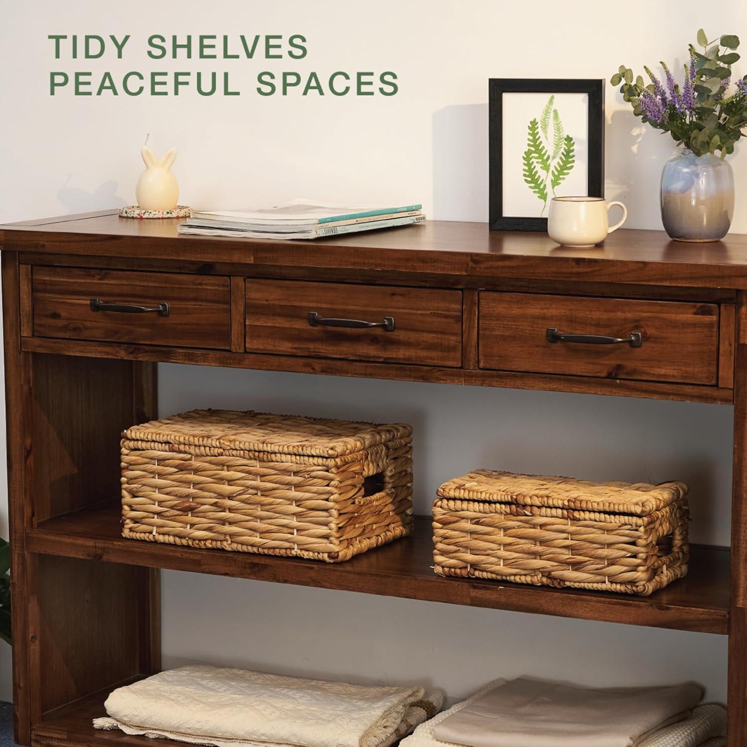 Cesta de Mimbre con Tapa 84ECO - Almacenamiento Decorativo Natural