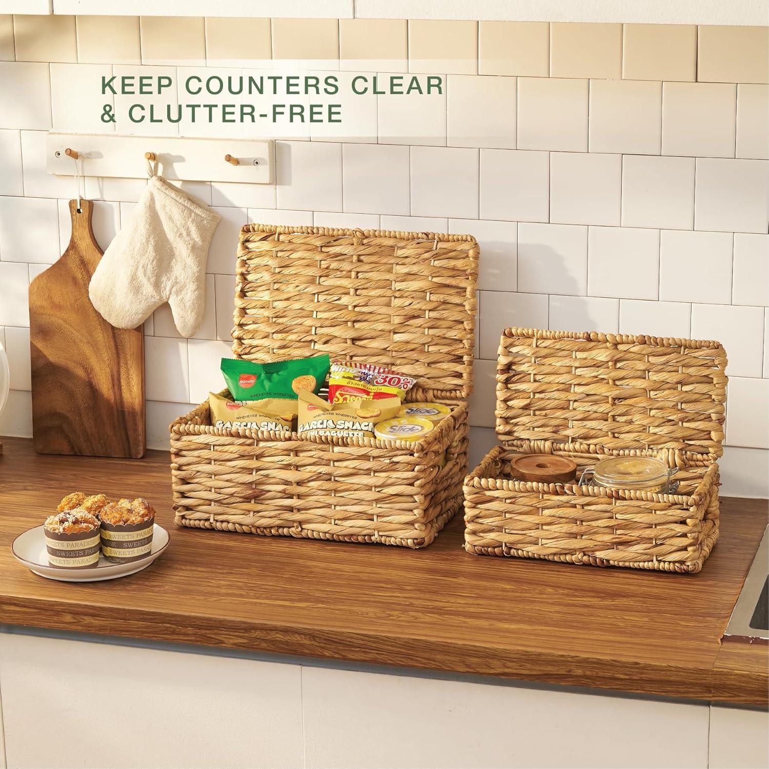 Cesta de Mimbre con Tapa 84ECO - Almacenamiento Decorativo Natural