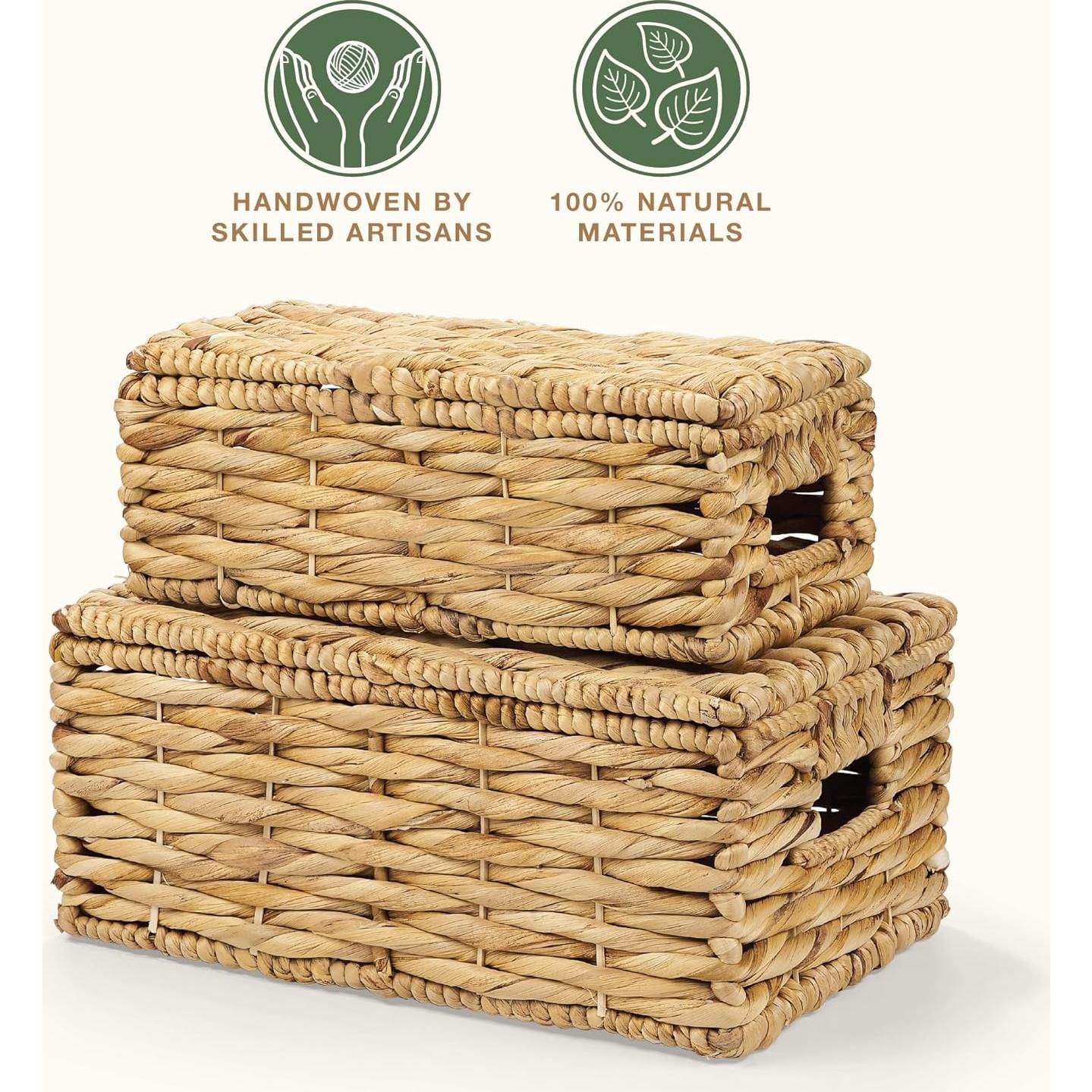 Cesta de Mimbre con Tapa 84ECO - Almacenamiento Decorativo Natural