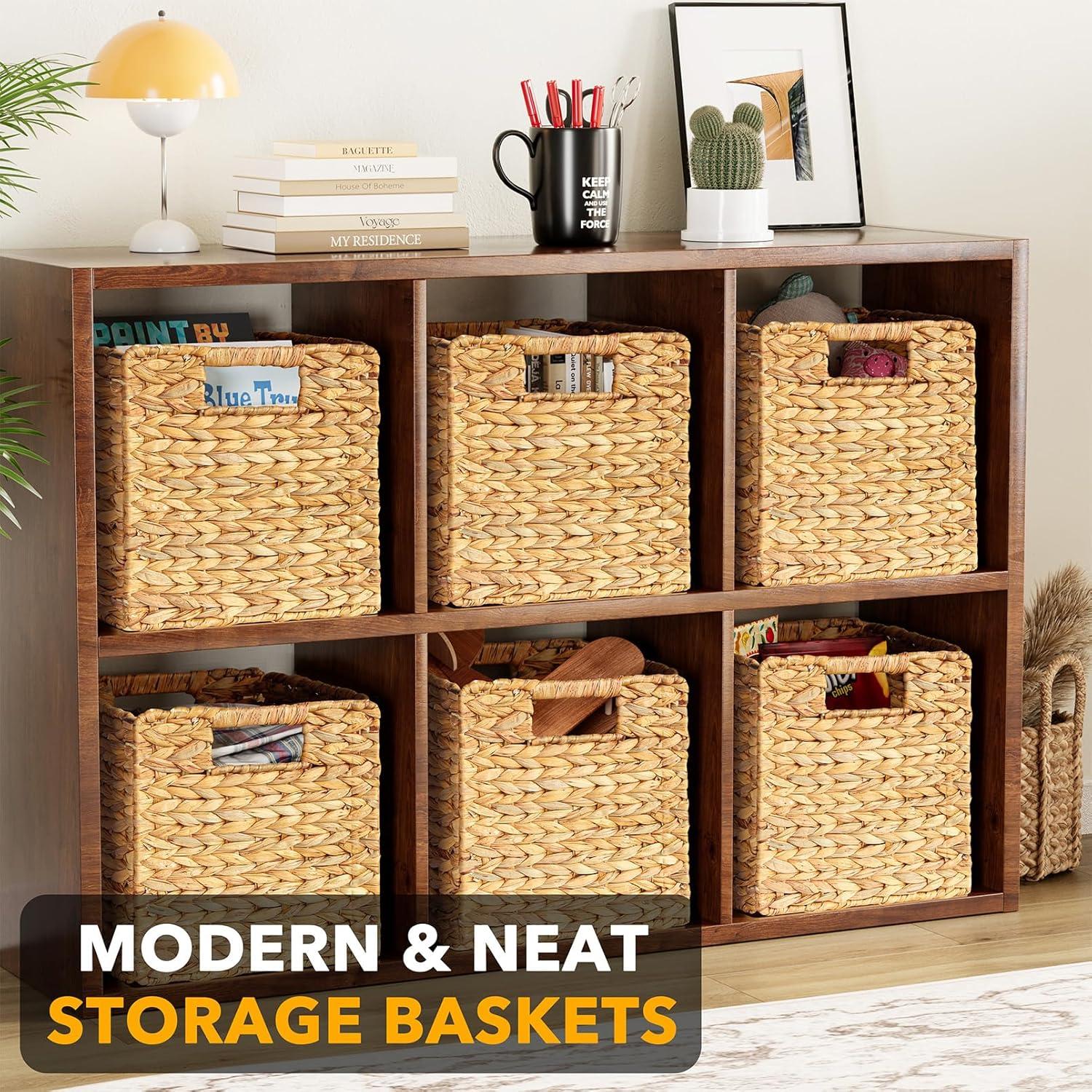 Canastas de Almacenamiento SpaceAid 6 Piezas Mimbre 26.67 cm