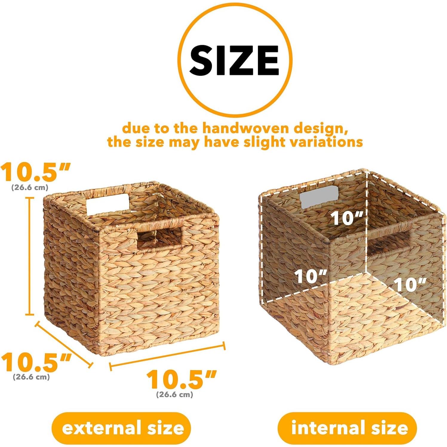 Canastas de Almacenamiento SpaceAid 6 Piezas Mimbre 26.67 cm