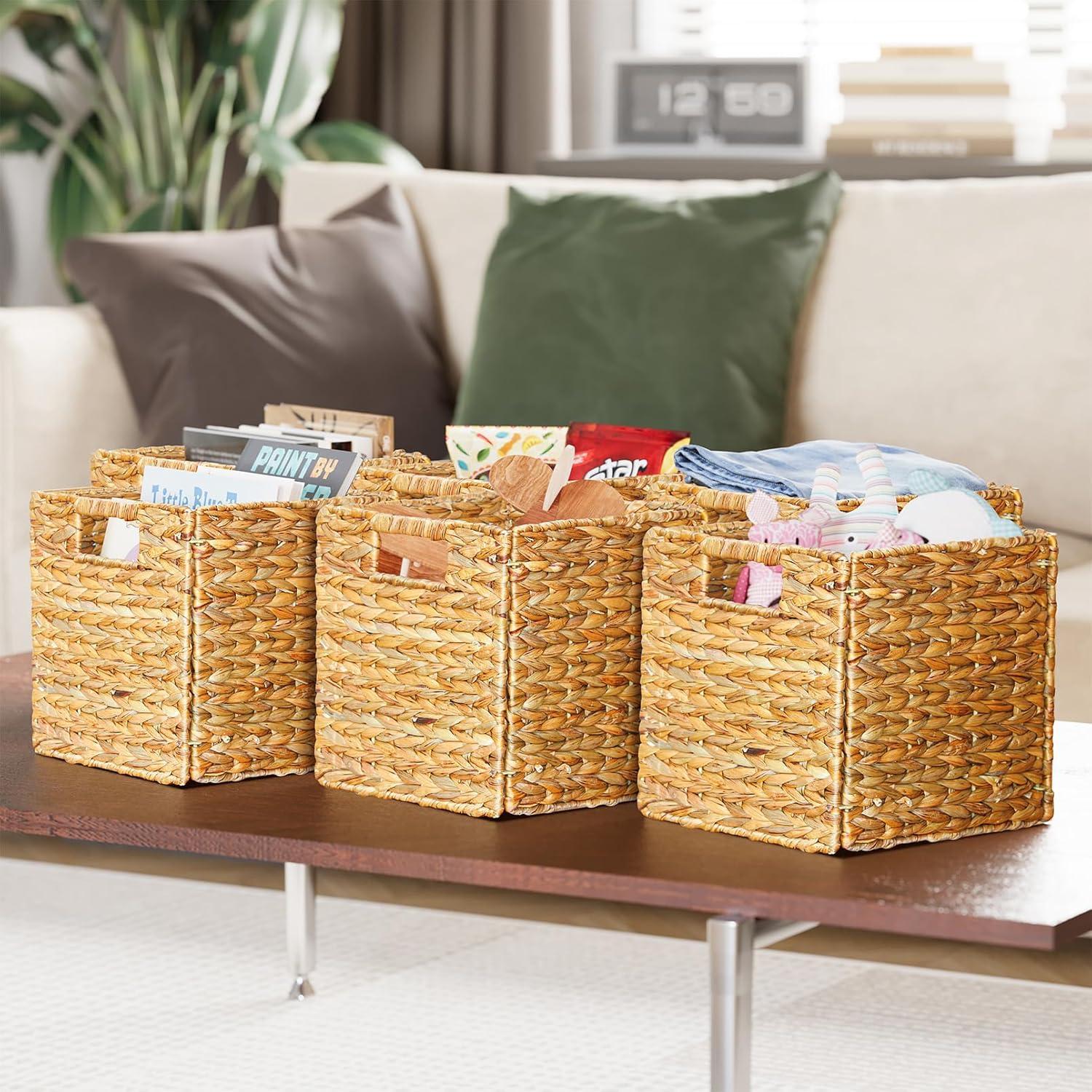 Canastas de Almacenamiento SpaceAid 6 Piezas Mimbre 26.67 cm