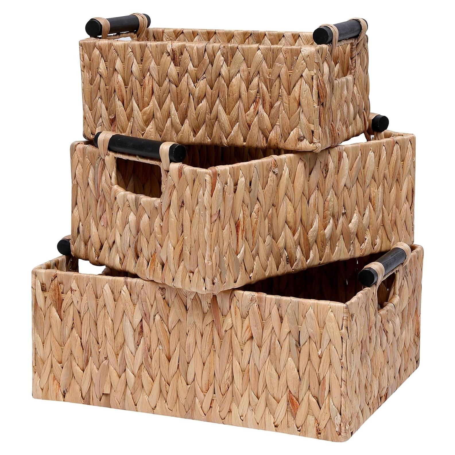 Cestas de Almacenamiento Tejidas a Mano YOCAHAO - 3 Piezas