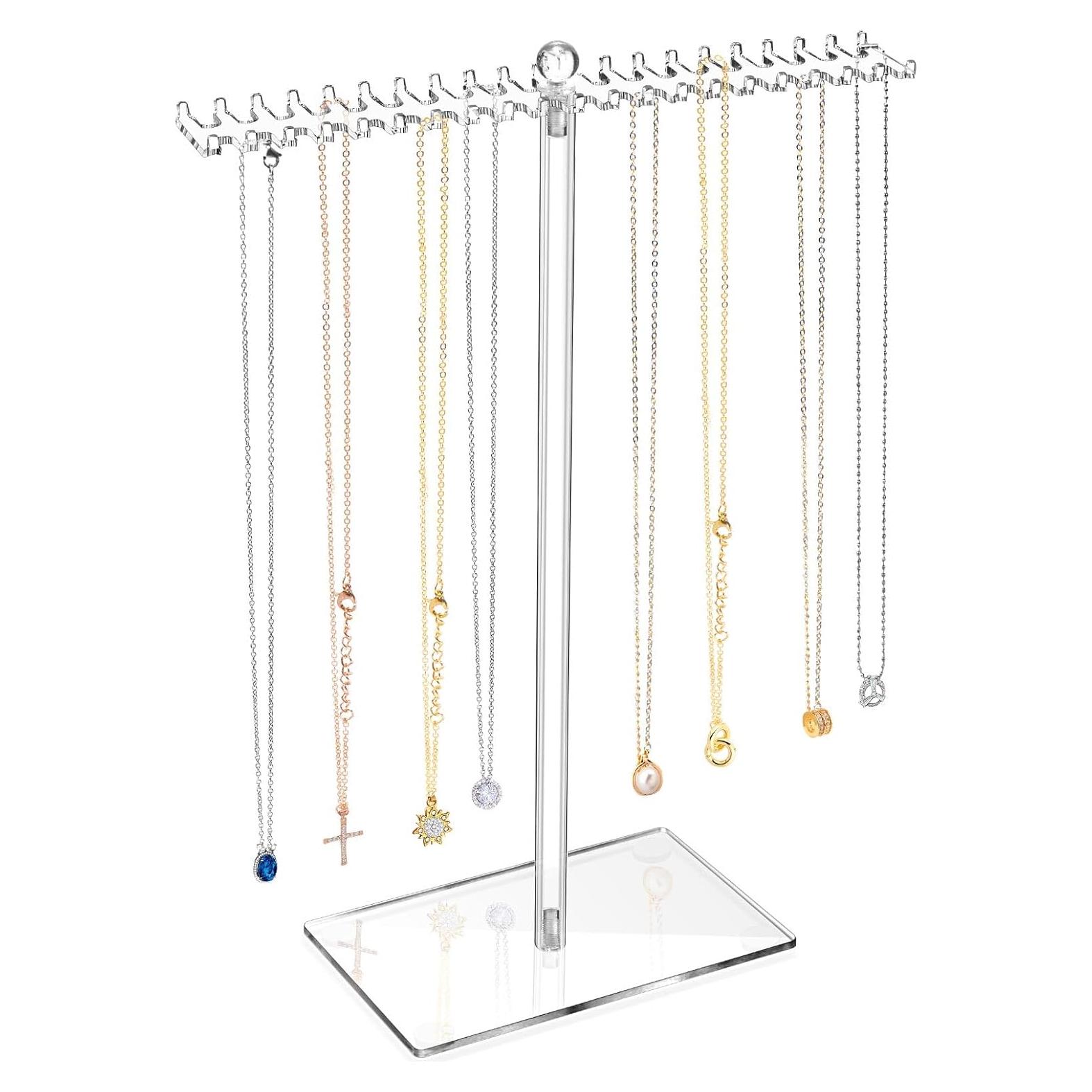 Organizador de Joyería Acrílico OAOLEER, Soporte para Collares 34.8 cm