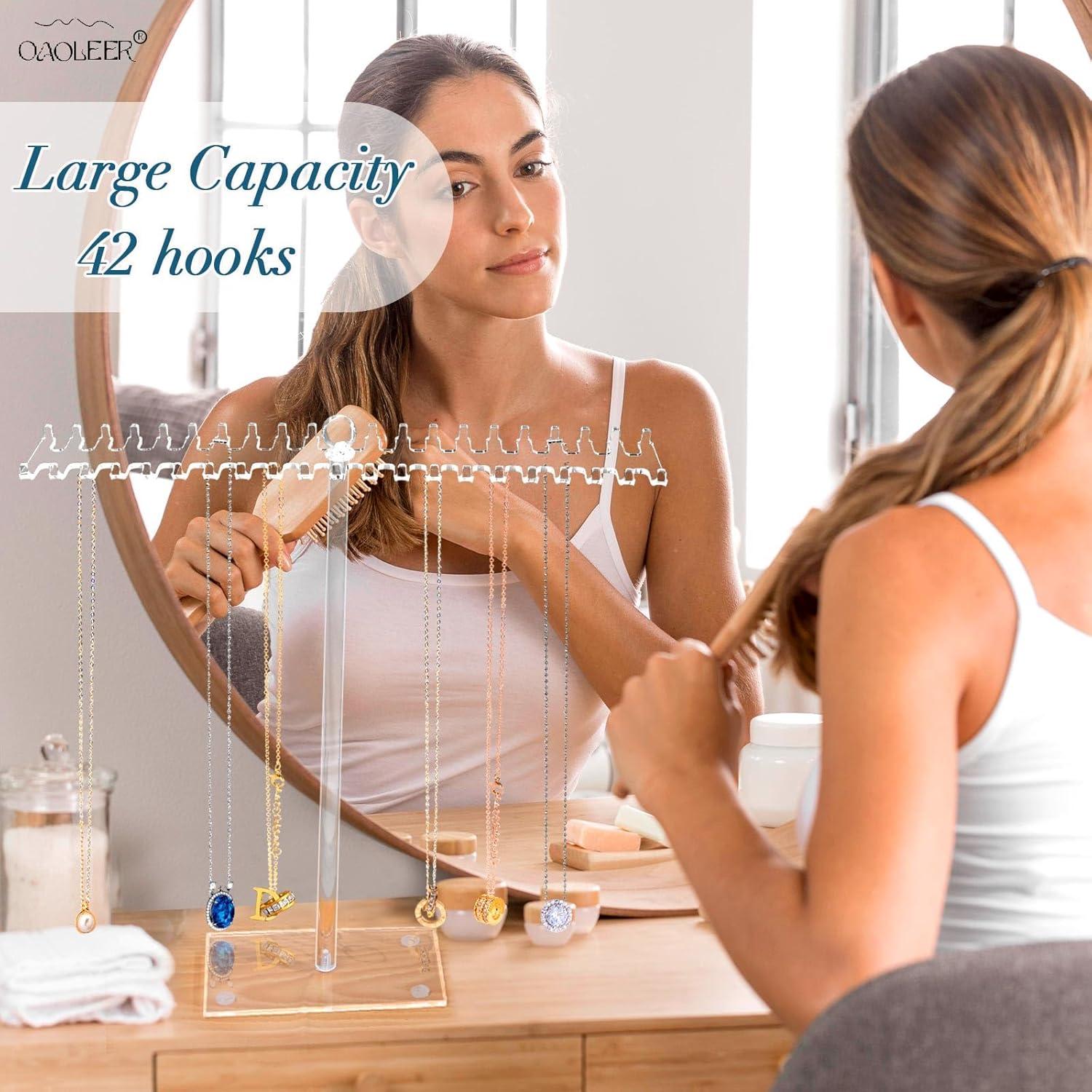 Organizador de Joyería Acrílico OAOLEER, Soporte para Collares 34.8 cm