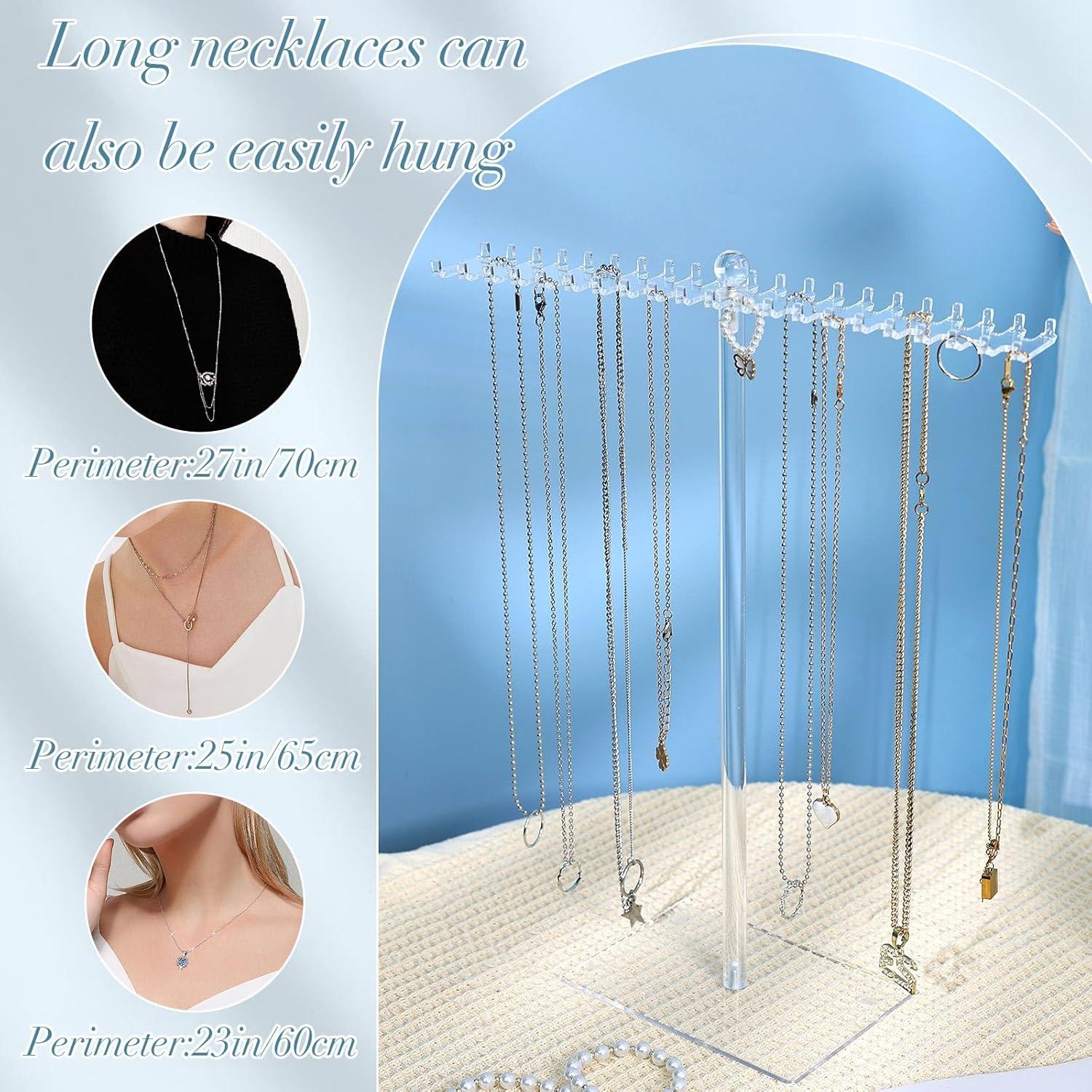 Organizador de Joyería Acrílico OAOLEER, Soporte para Collares 34.8 cm