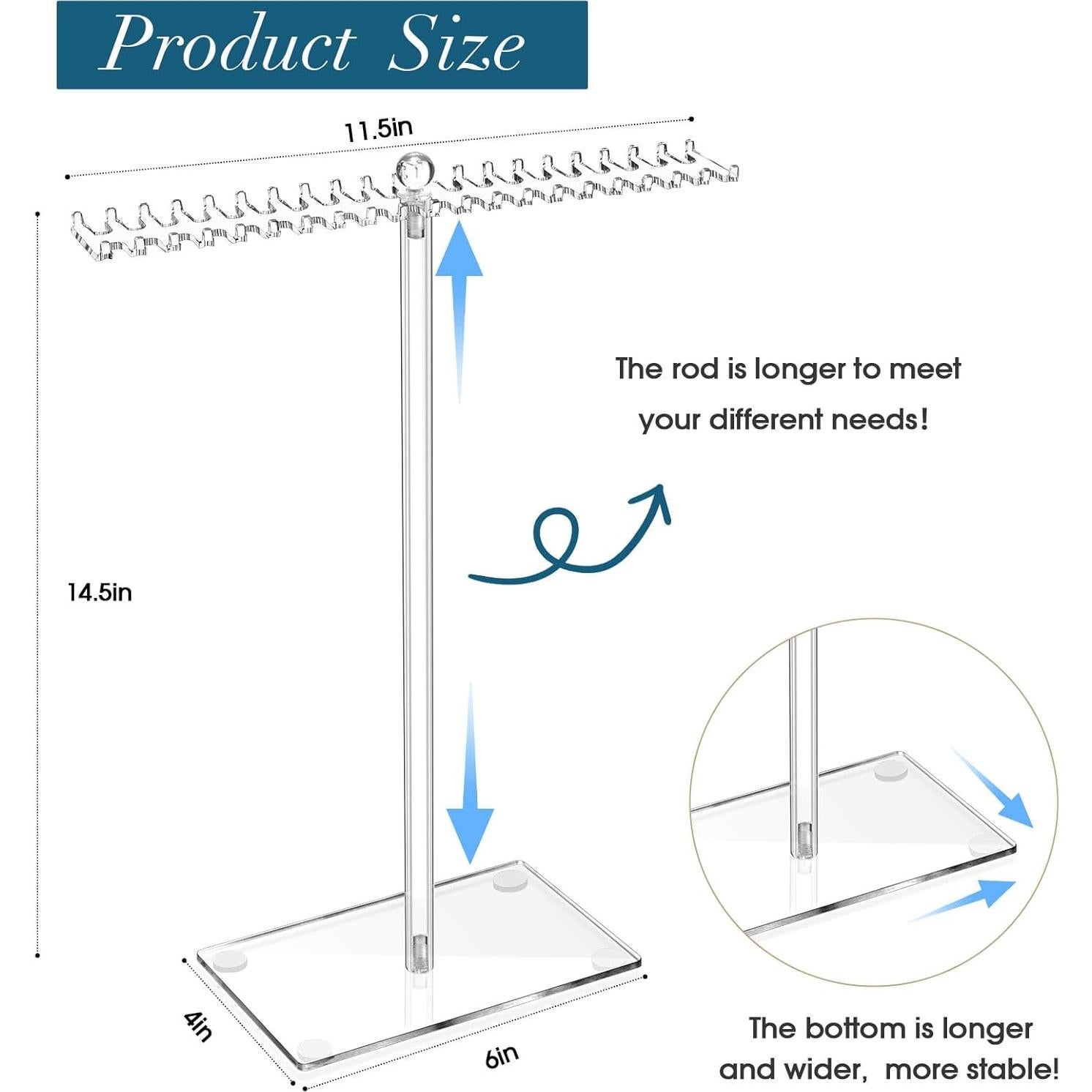 Organizador de Joyería Acrílico OAOLEER, Soporte para Collares 34.8 cm