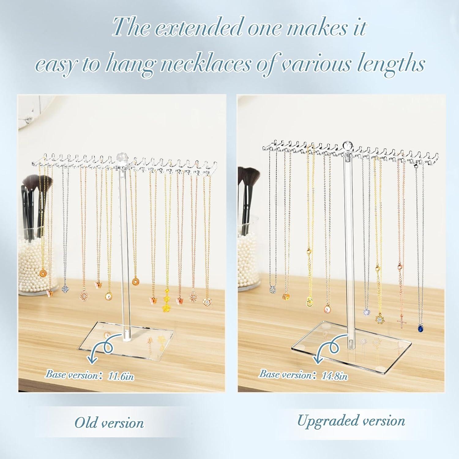 Organizador de Joyería Acrílico OAOLEER, Soporte para Collares 34.8 cm