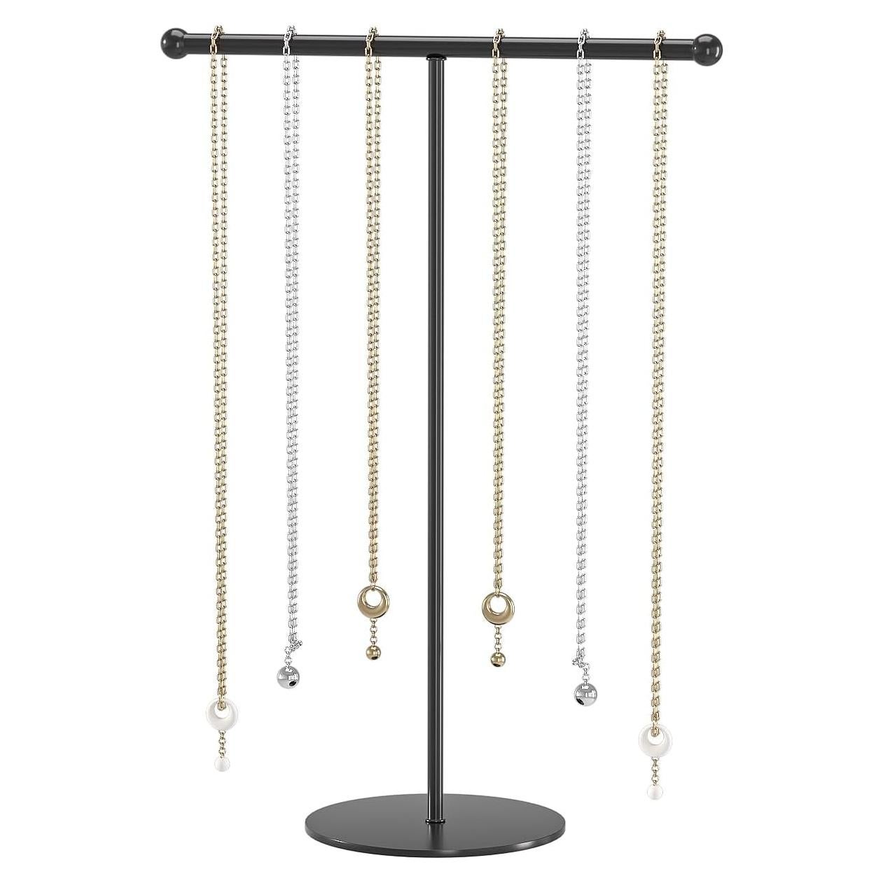 Soporte de Joyería Justsoso T-Bar Metal Negro 30.48 cm