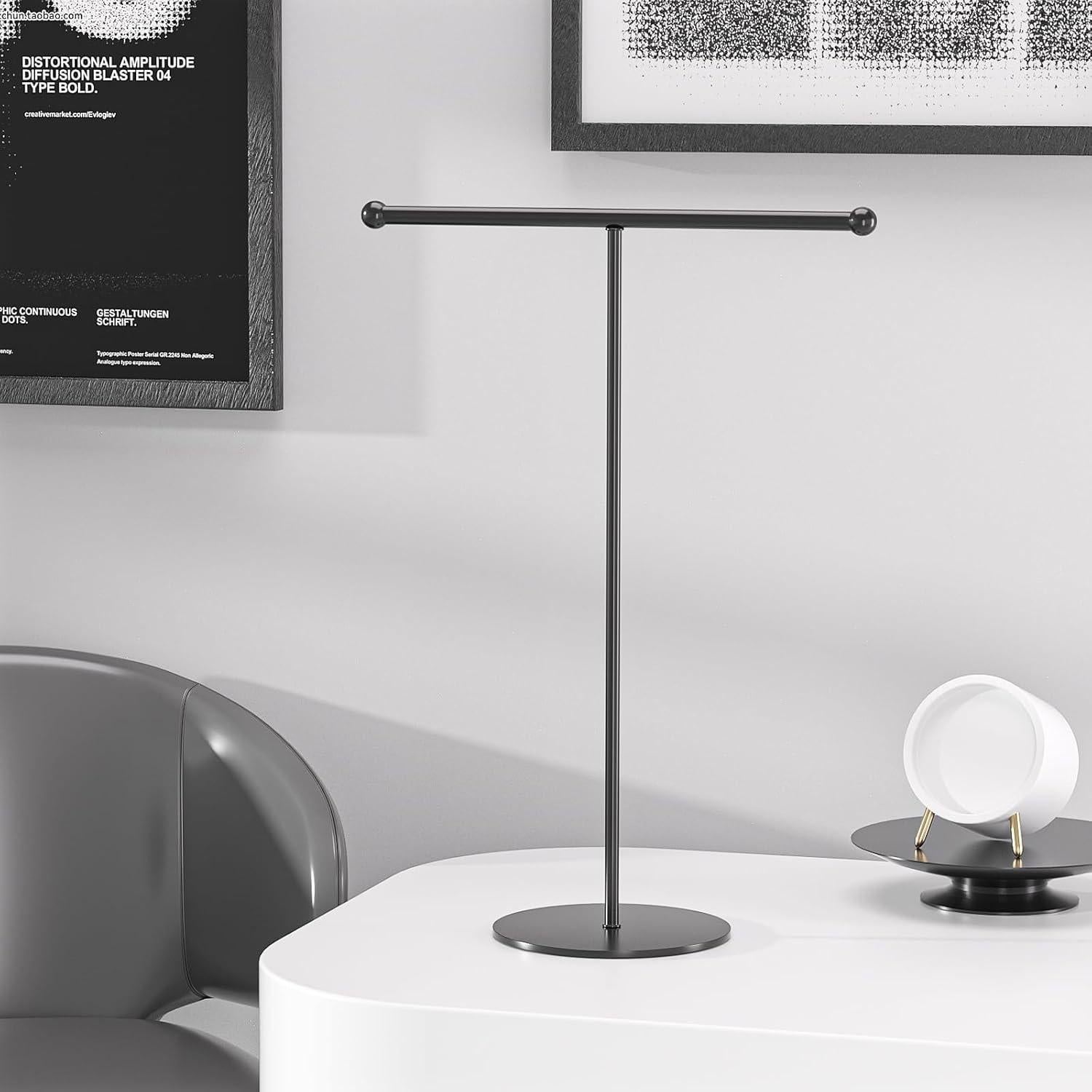 Soporte de Joyería Justsoso T-Bar Metal Negro 30.48 cm