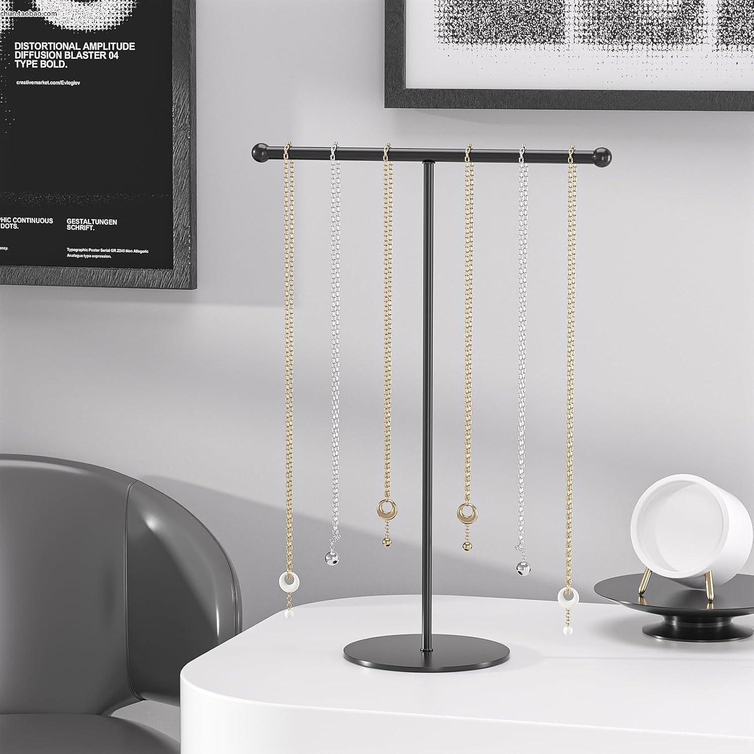 Soporte de Joyería Justsoso T-Bar Metal Negro 30.48 cm