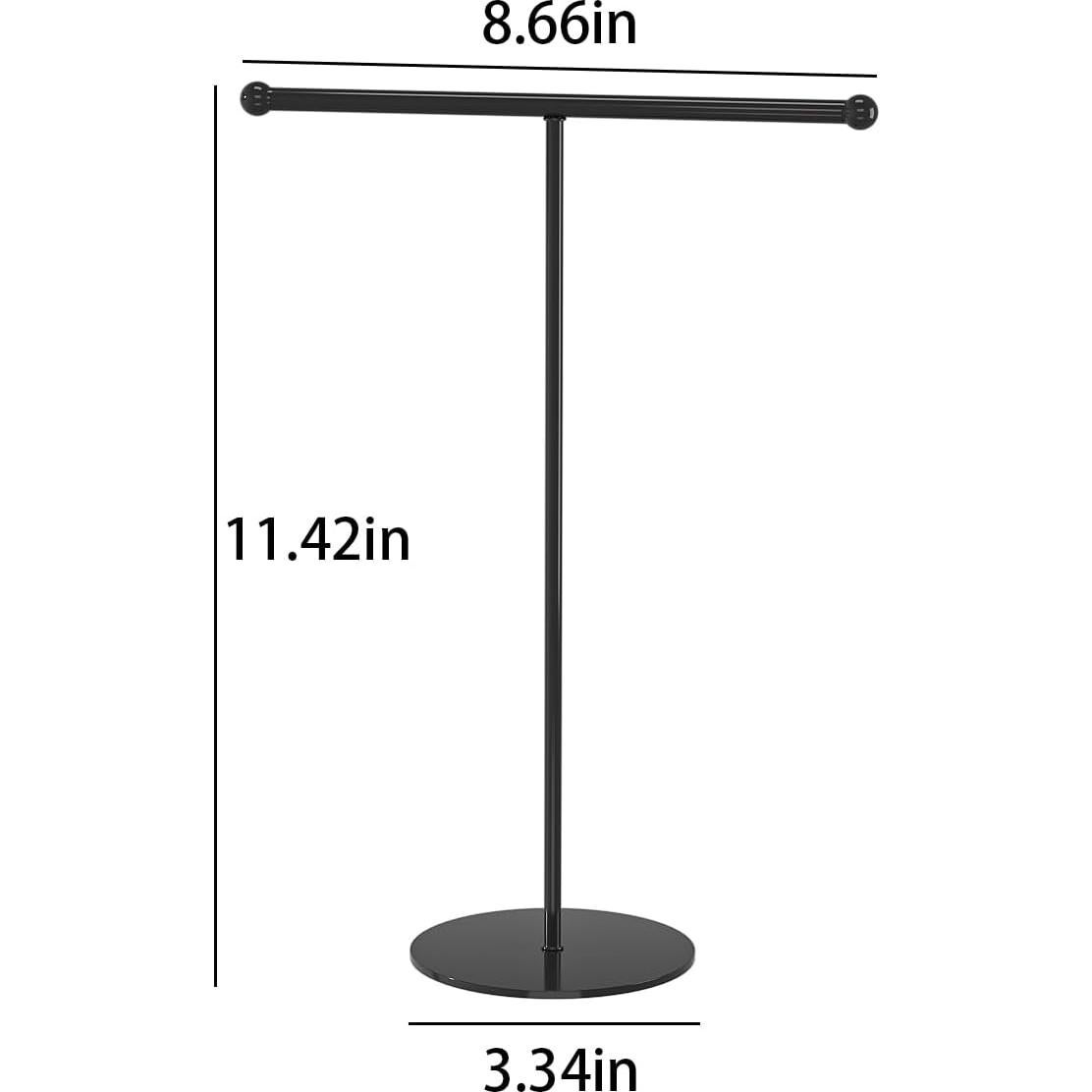 Soporte de Joyería Justsoso T-Bar Metal Negro 30.48 cm