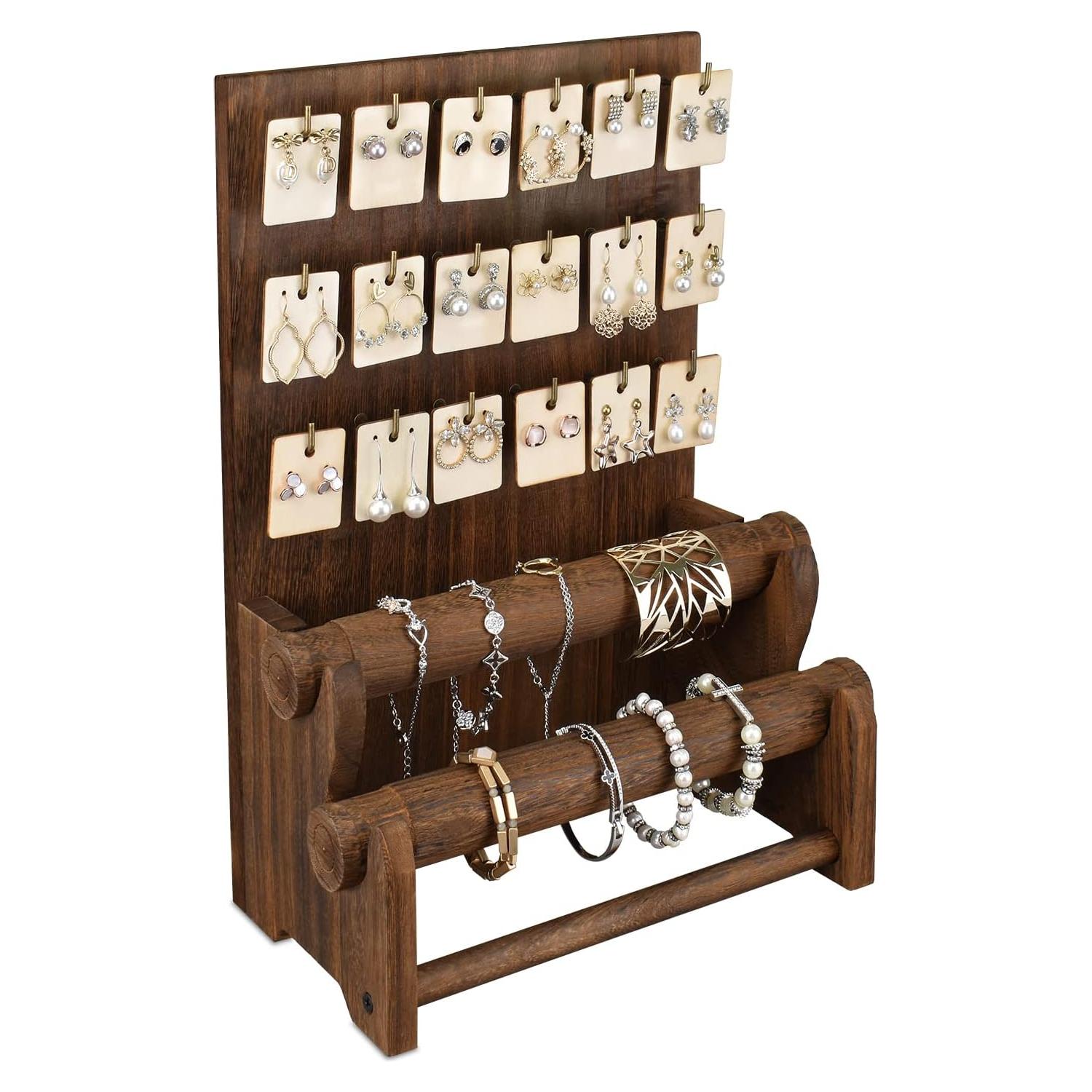 Soporte Organizador de Joyería Ikee Design Madera 18 Ganchos