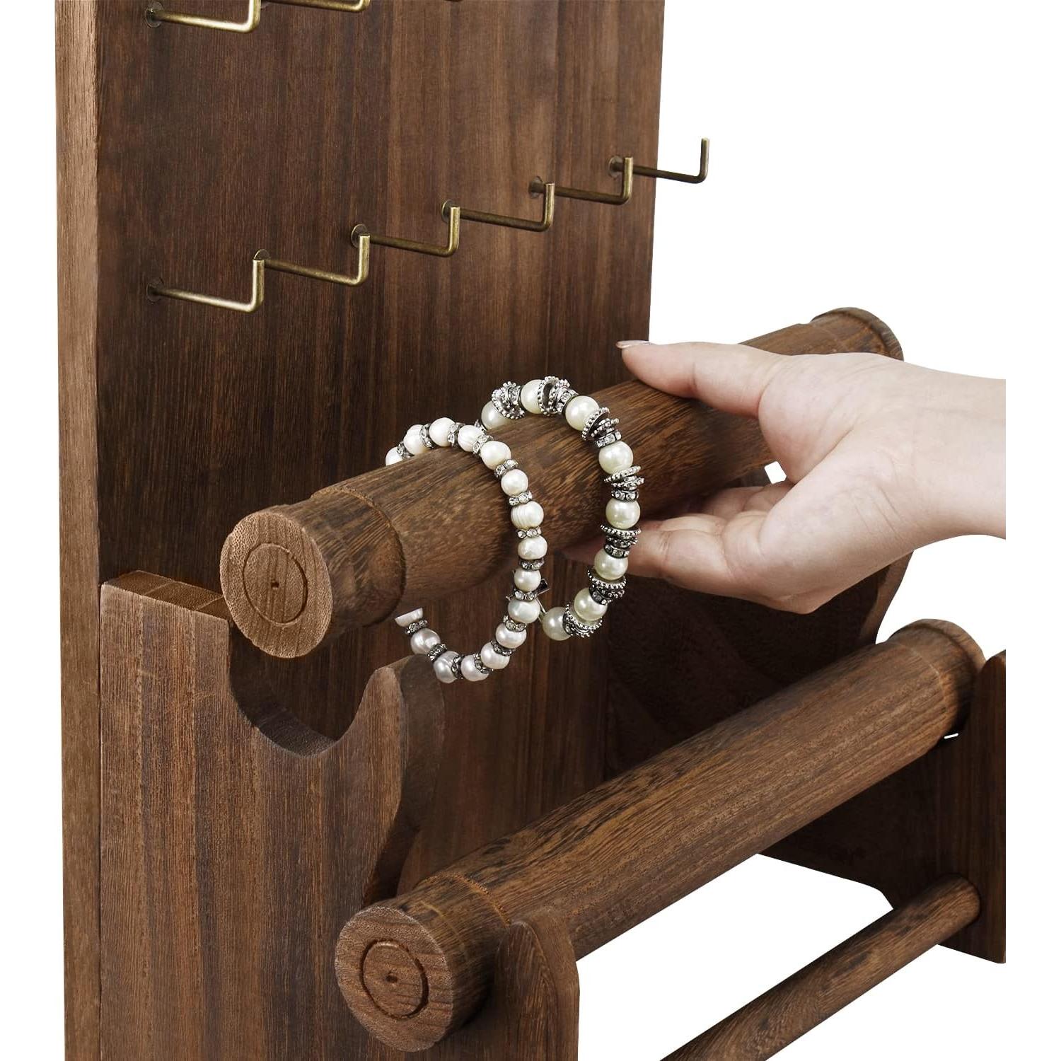 Soporte Organizador de Joyería Ikee Design Madera 18 Ganchos