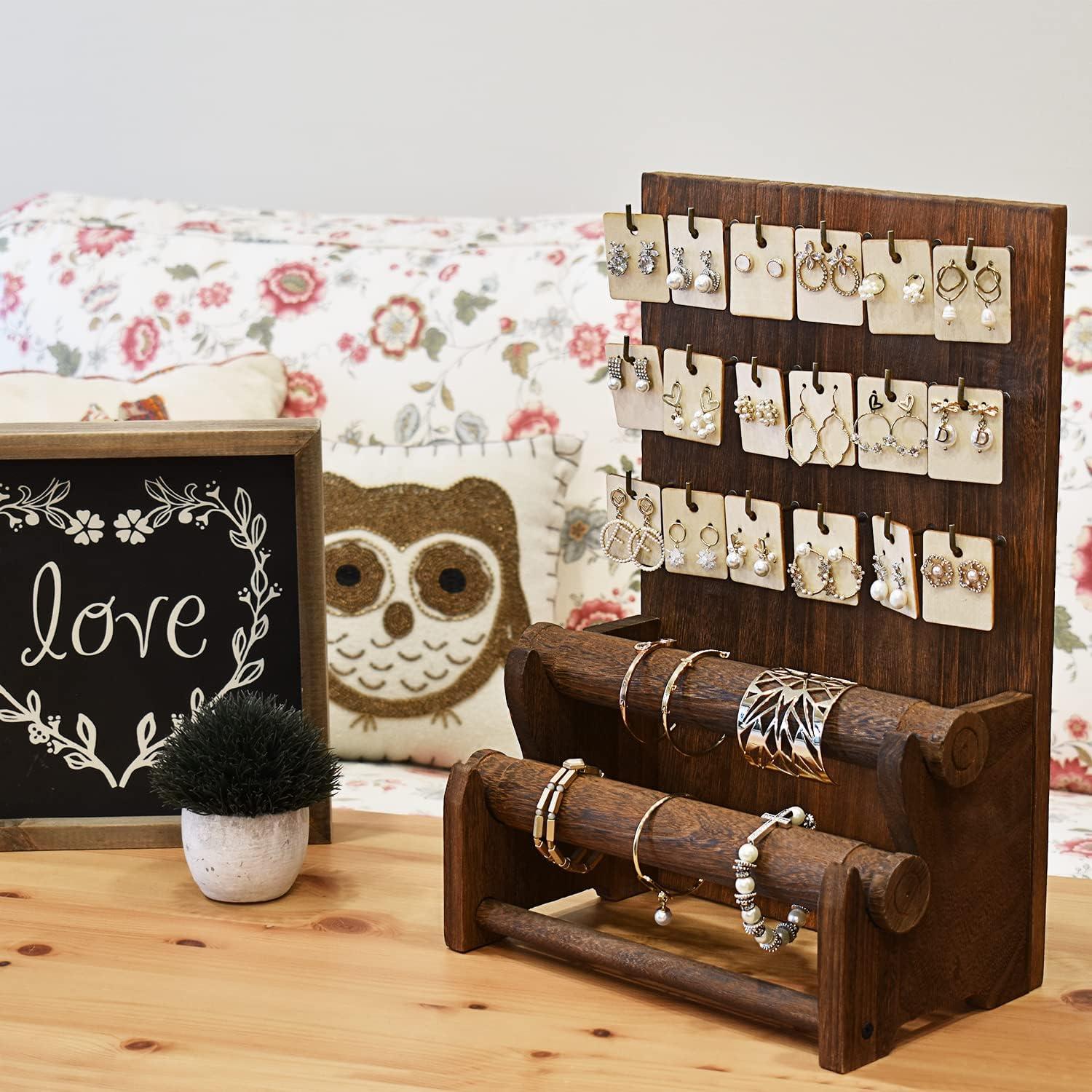 Soporte Organizador de Joyería Ikee Design Madera 18 Ganchos