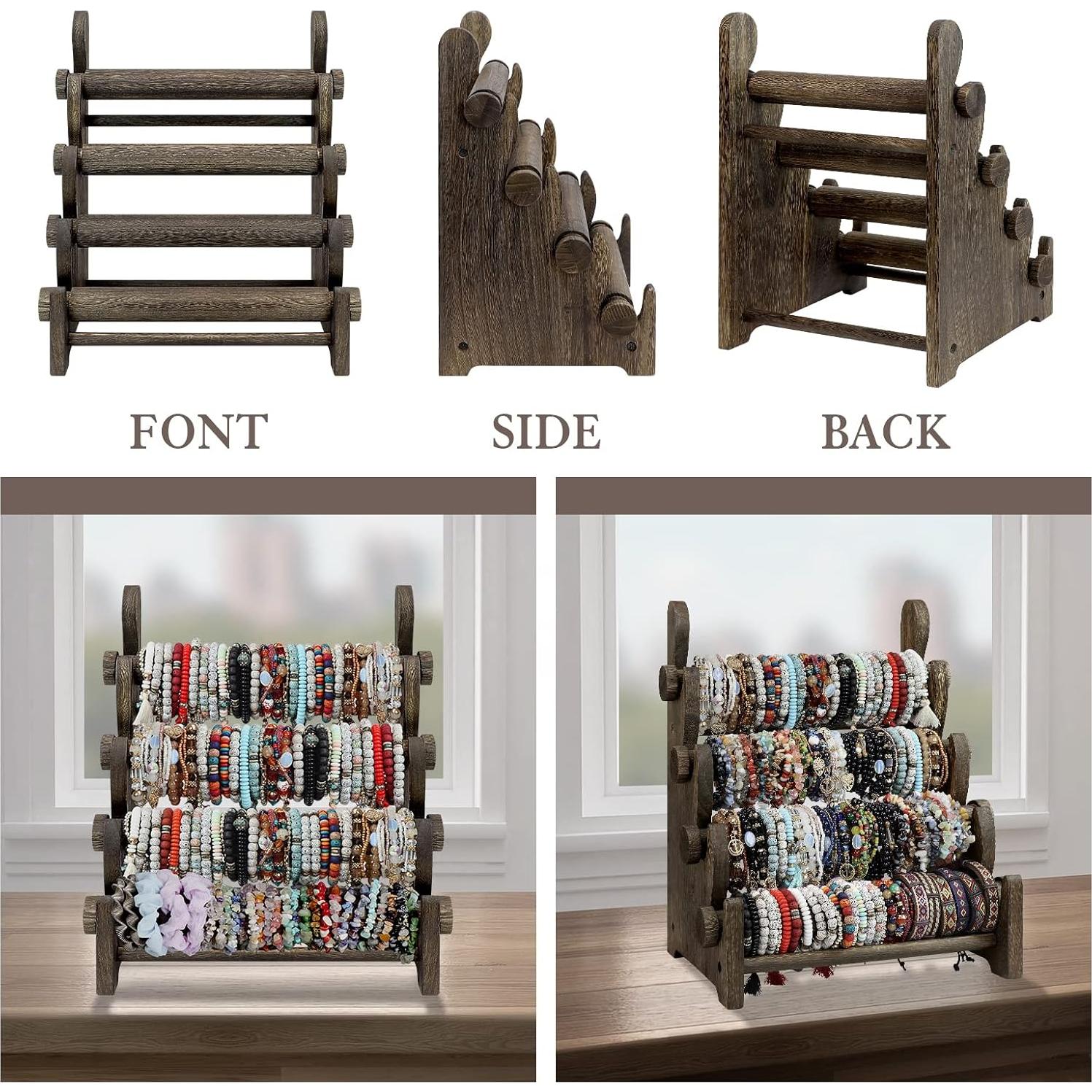 Soporte de Joyería de Madera TOPNEW 4 Niveles Marrón