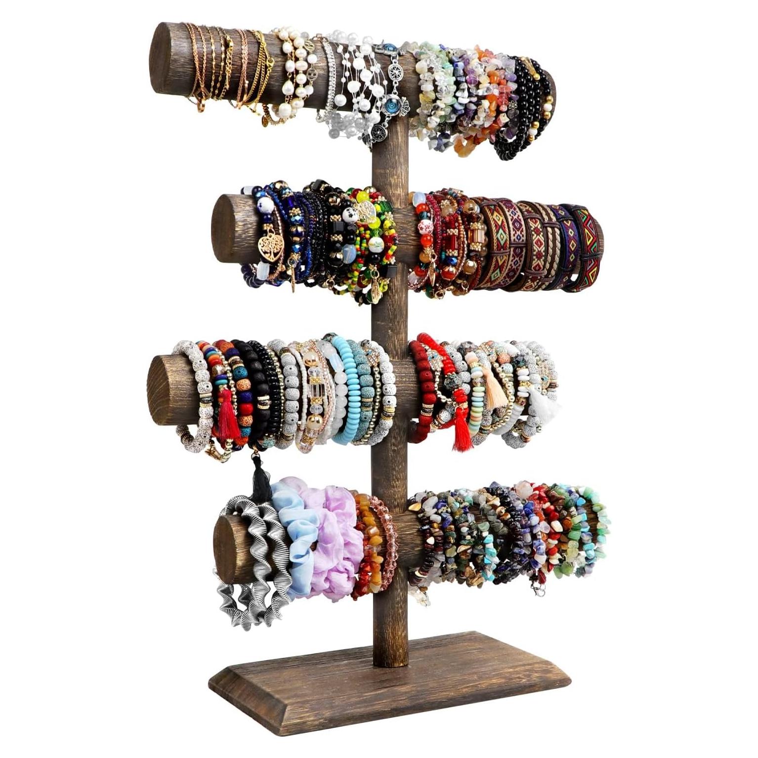 Soporte de Joyería de Madera LadyRosian 4 Niveles para Pulseras