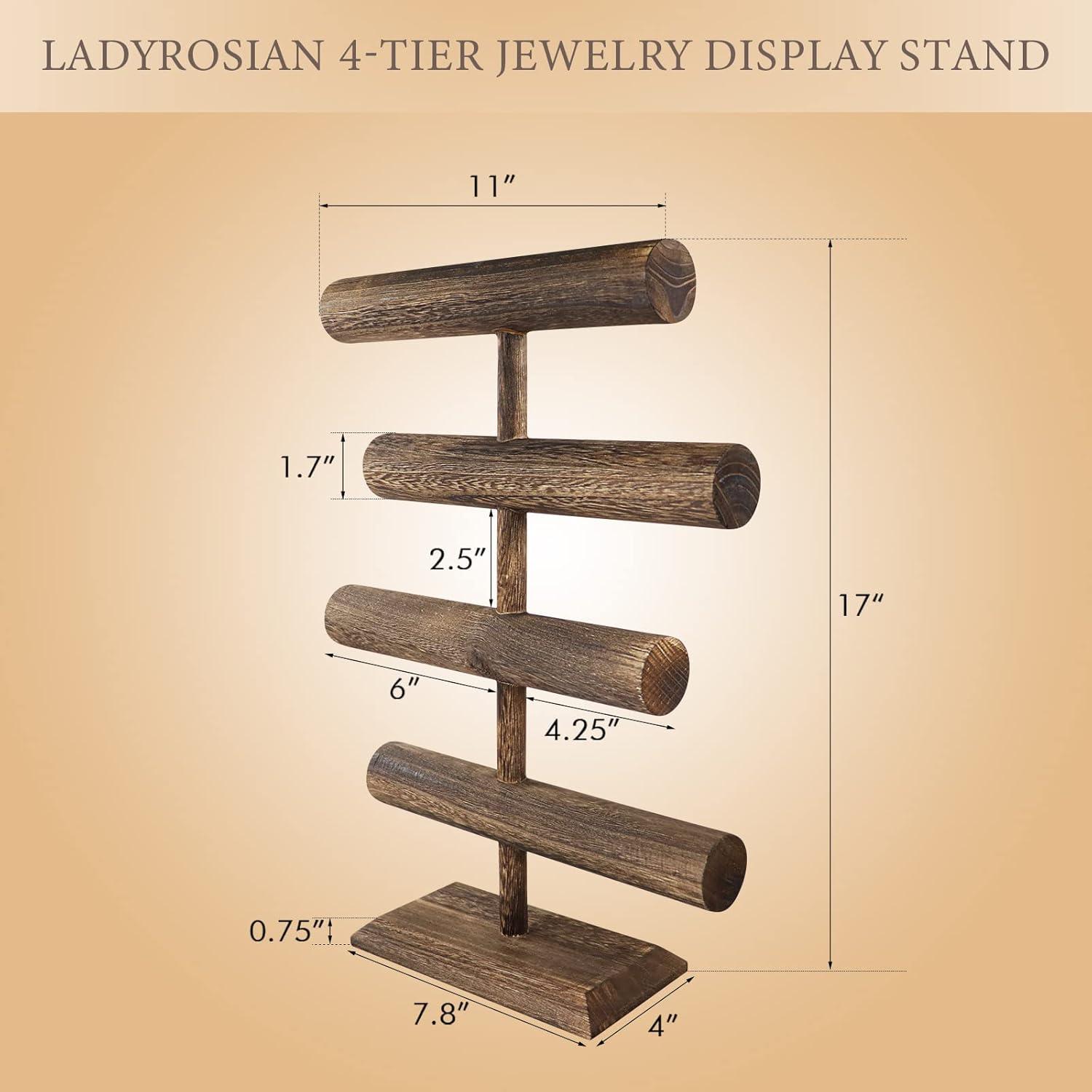 Soporte de Joyería de Madera LadyRosian 4 Niveles para Pulseras
