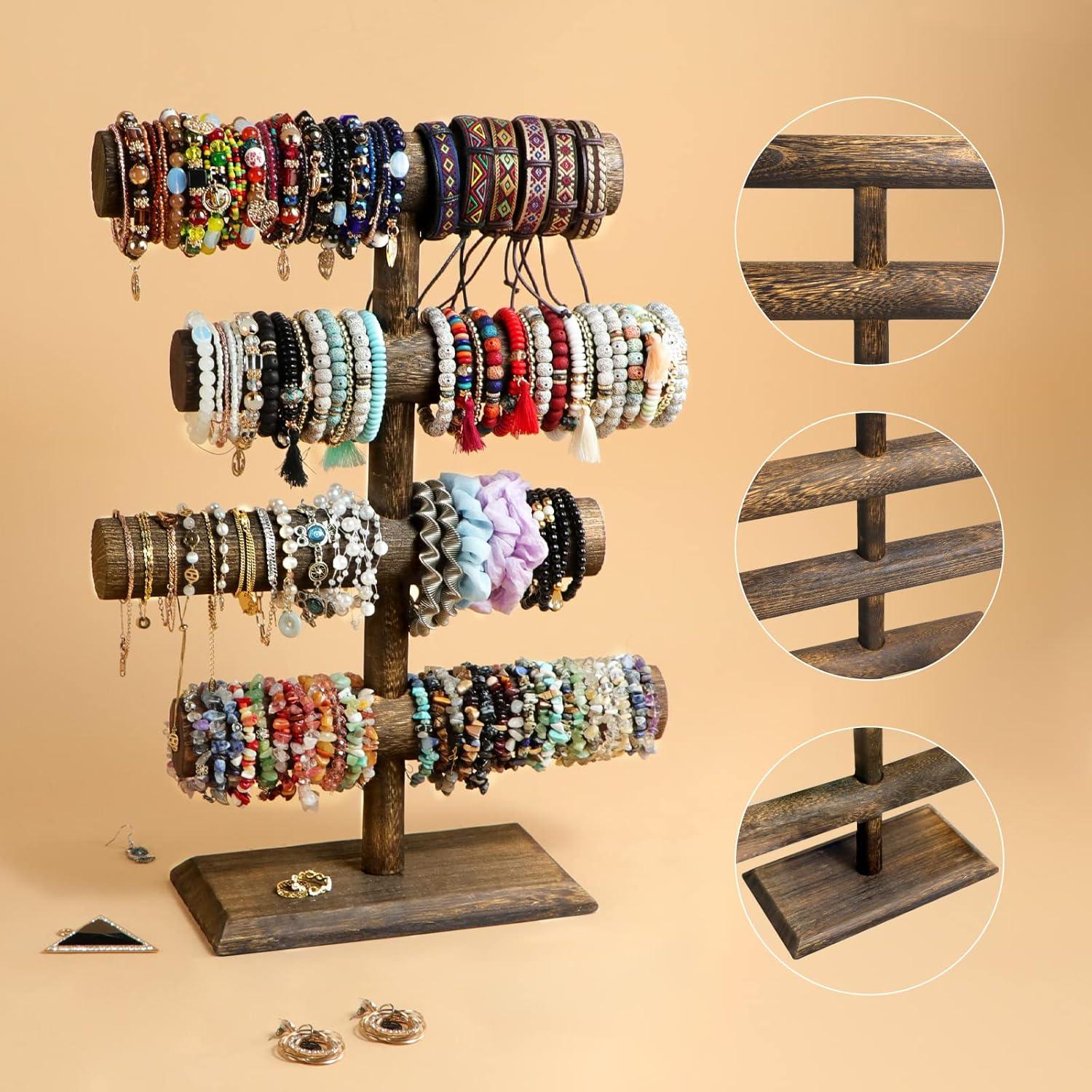 Soporte de Joyería de Madera LadyRosian 4 Niveles para Pulseras