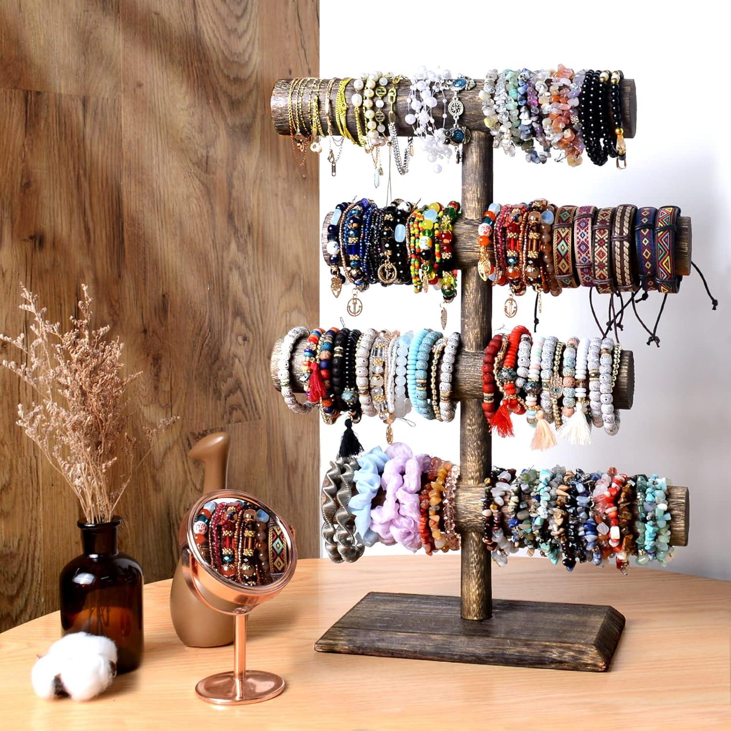 Soporte de Joyería de Madera LadyRosian 4 Niveles para Pulseras