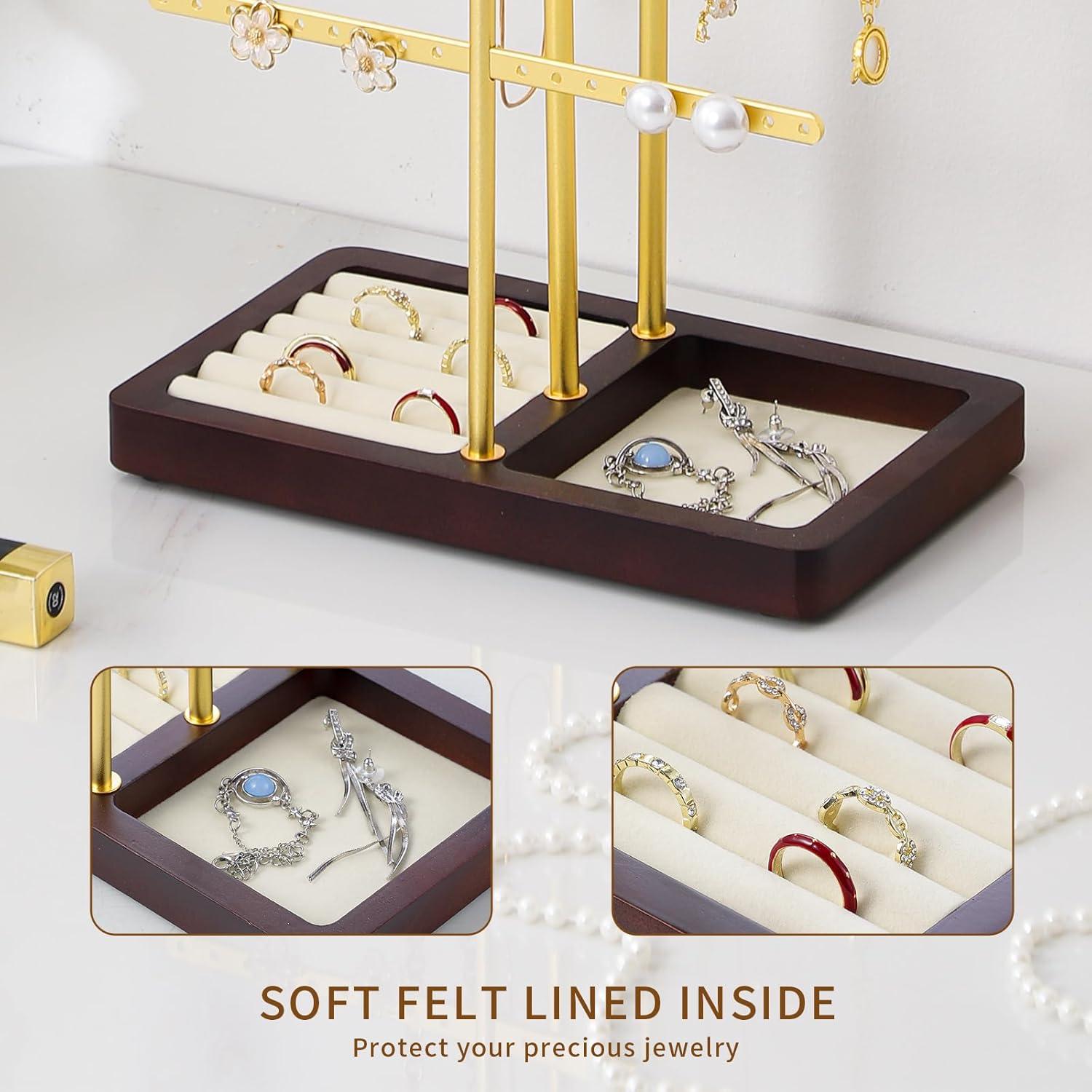 Soporte de Joyería en Terciopelo Beige Leijosya - Torre en T