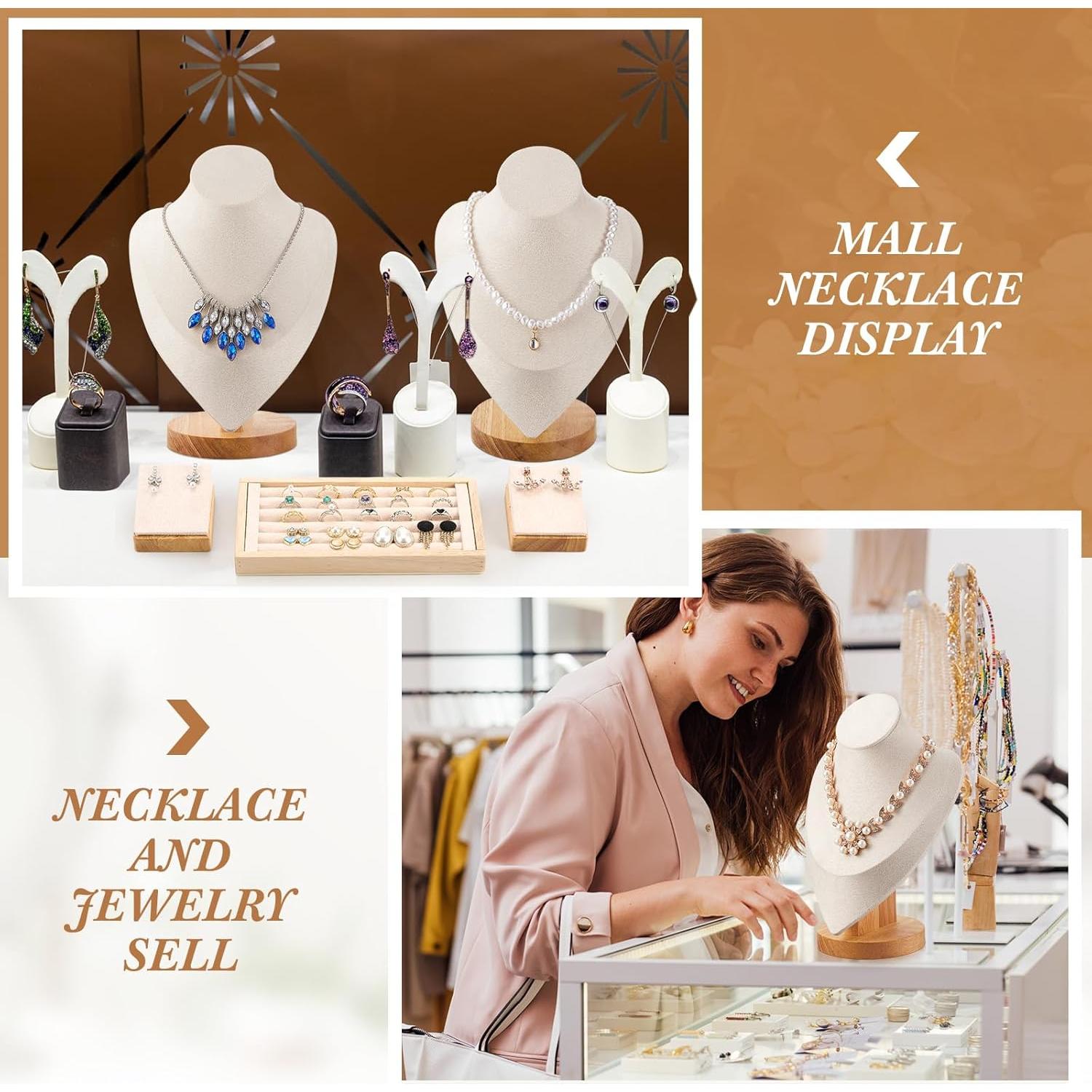 Soporte de Exhibición de Joyería RattanView 7 Pcs Beige