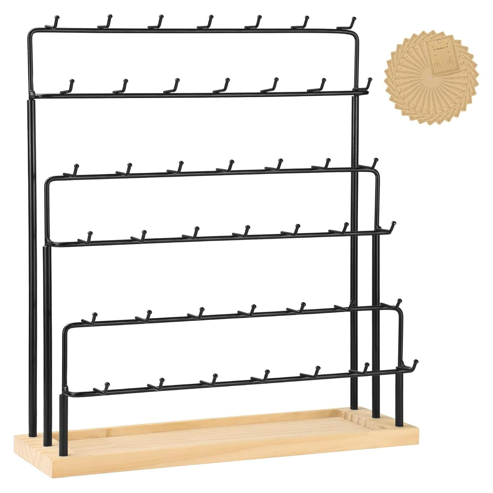 Soporte de Pendientes RNTBWD Negro 6 Niveles 42 Ganchos