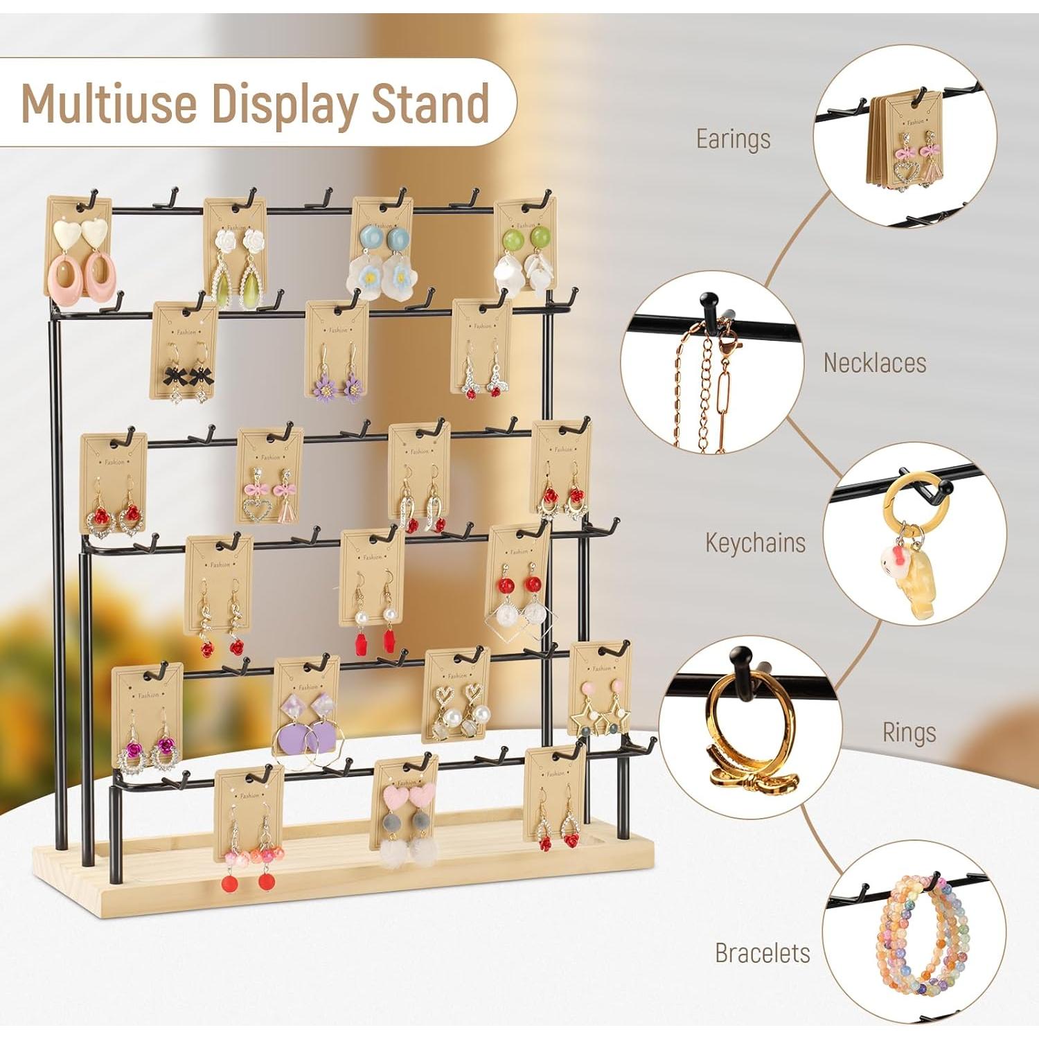 Soporte de Pendientes RNTBWD Negro 6 Niveles 42 Ganchos