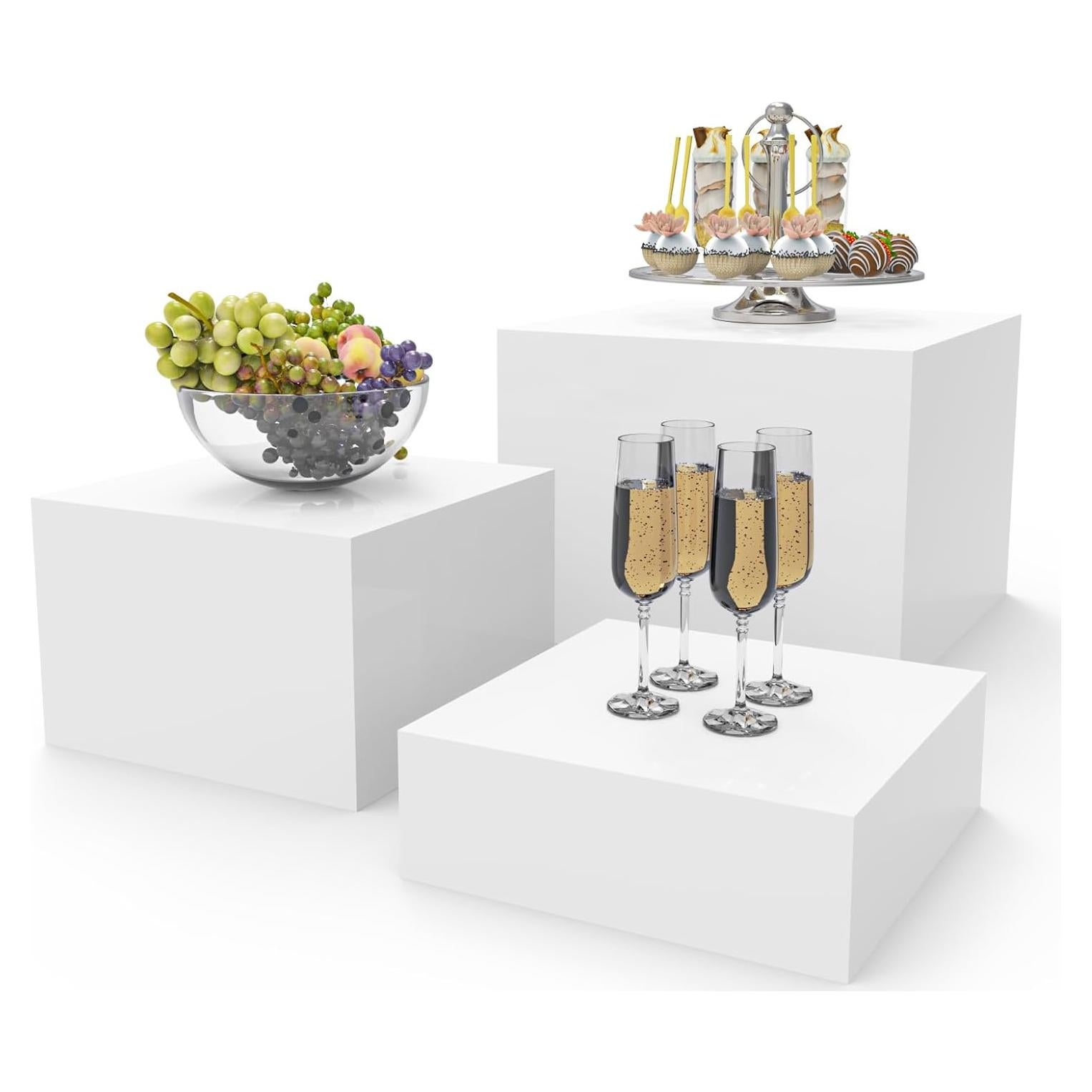 Soportes para Buffet Acrílicos PecMuikee 3 Piezas 20-25cm