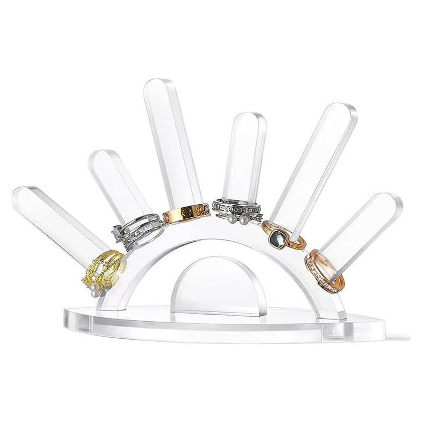 Soporte de Anillos Acrílico Transparente HAYLILUYOO 6 Varillas