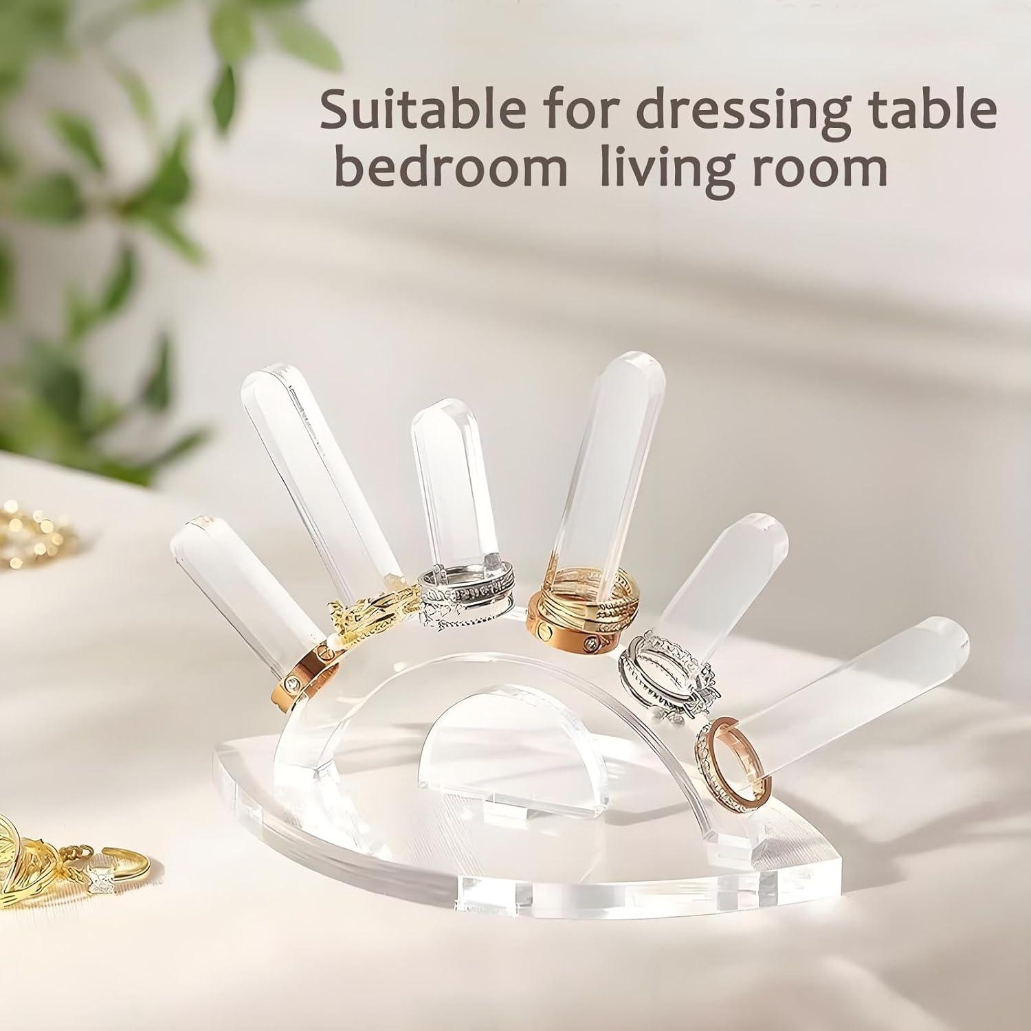 Soporte de Anillos Acrílico Transparente HAYLILUYOO 6 Varillas