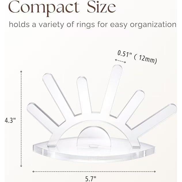 Soporte de Anillos Acrílico Transparente HAYLILUYOO 6 Varillas