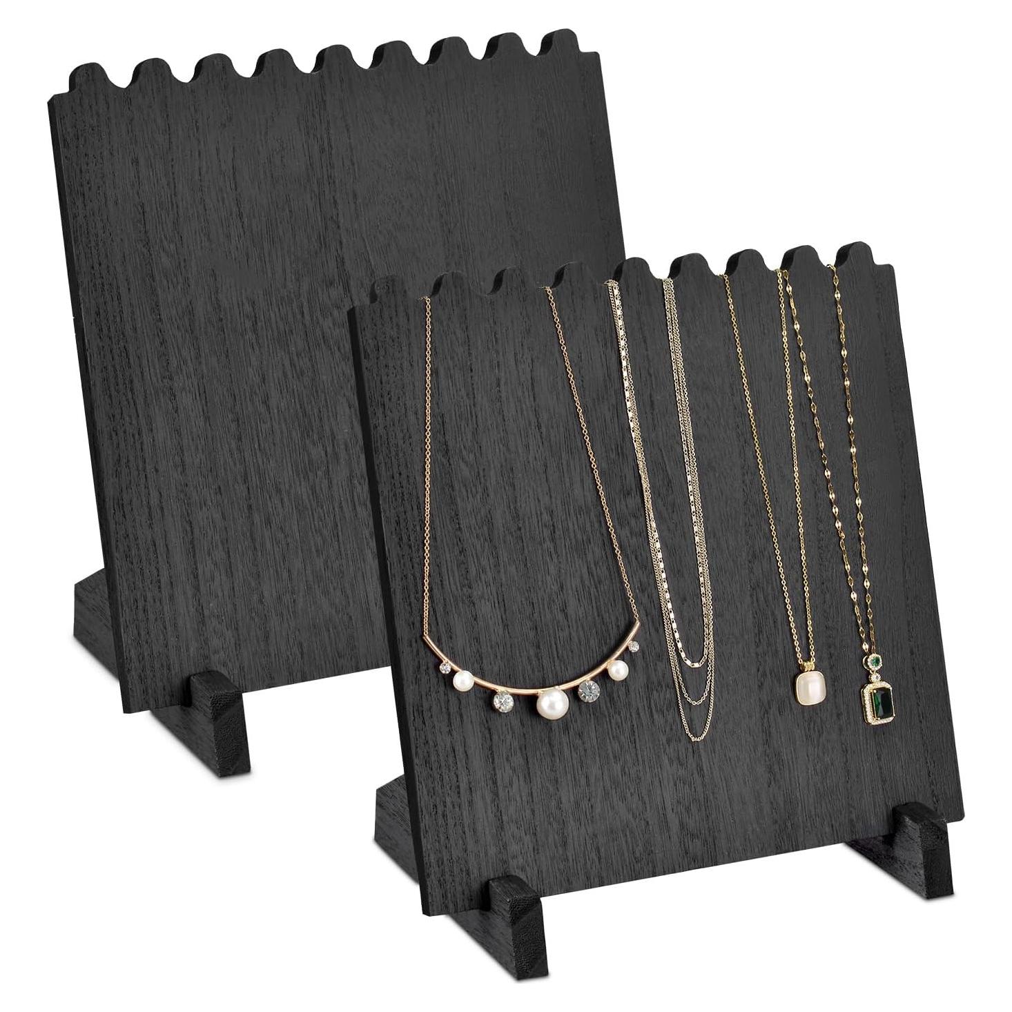 Soportes de Joyería de Madera Ikee Design - 2 Piezas Negro