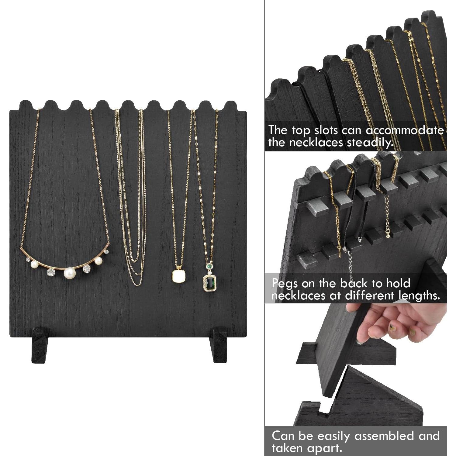 Soportes de Joyería de Madera Ikee Design - 2 Piezas Negro