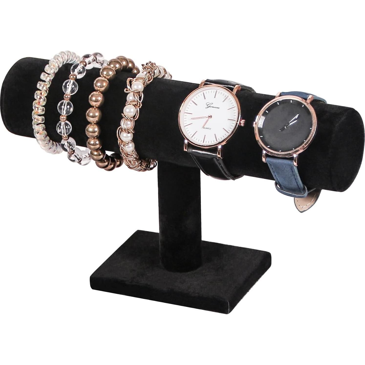 Soporte para Pulseras Julysky T Bar Negro 1 Nivel Terciopelo