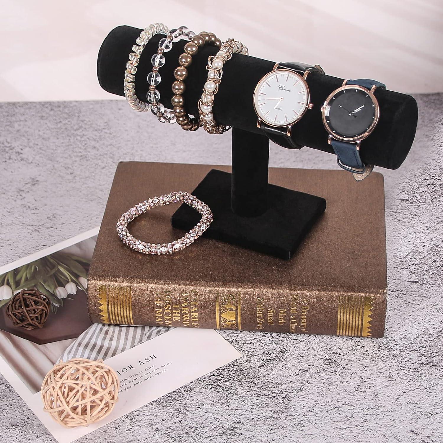 Soporte para Pulseras Julysky T Bar Negro 1 Nivel Terciopelo