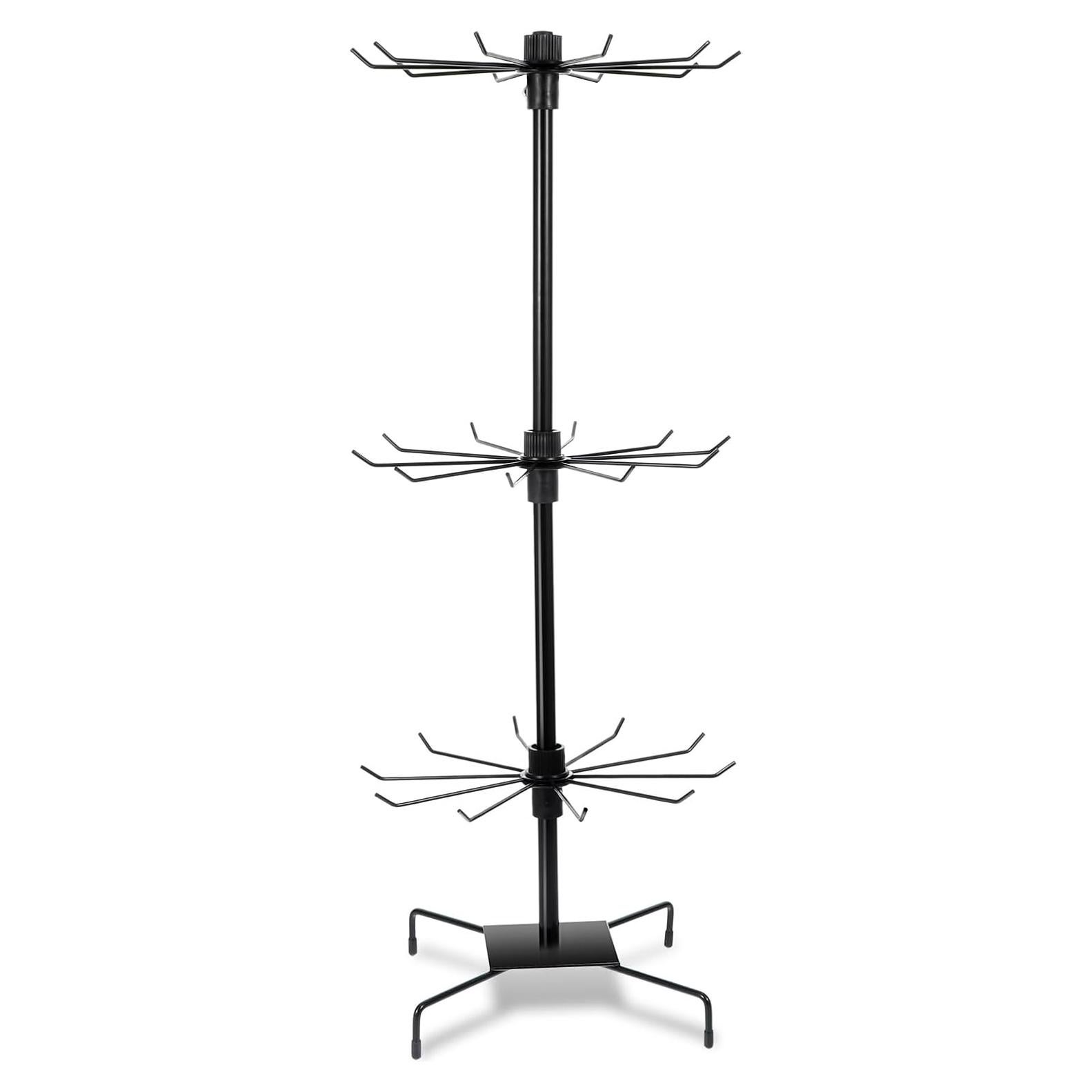 Soporte de Joyería Rotatorio Lemecima 3 Niveles Negro 72 cm