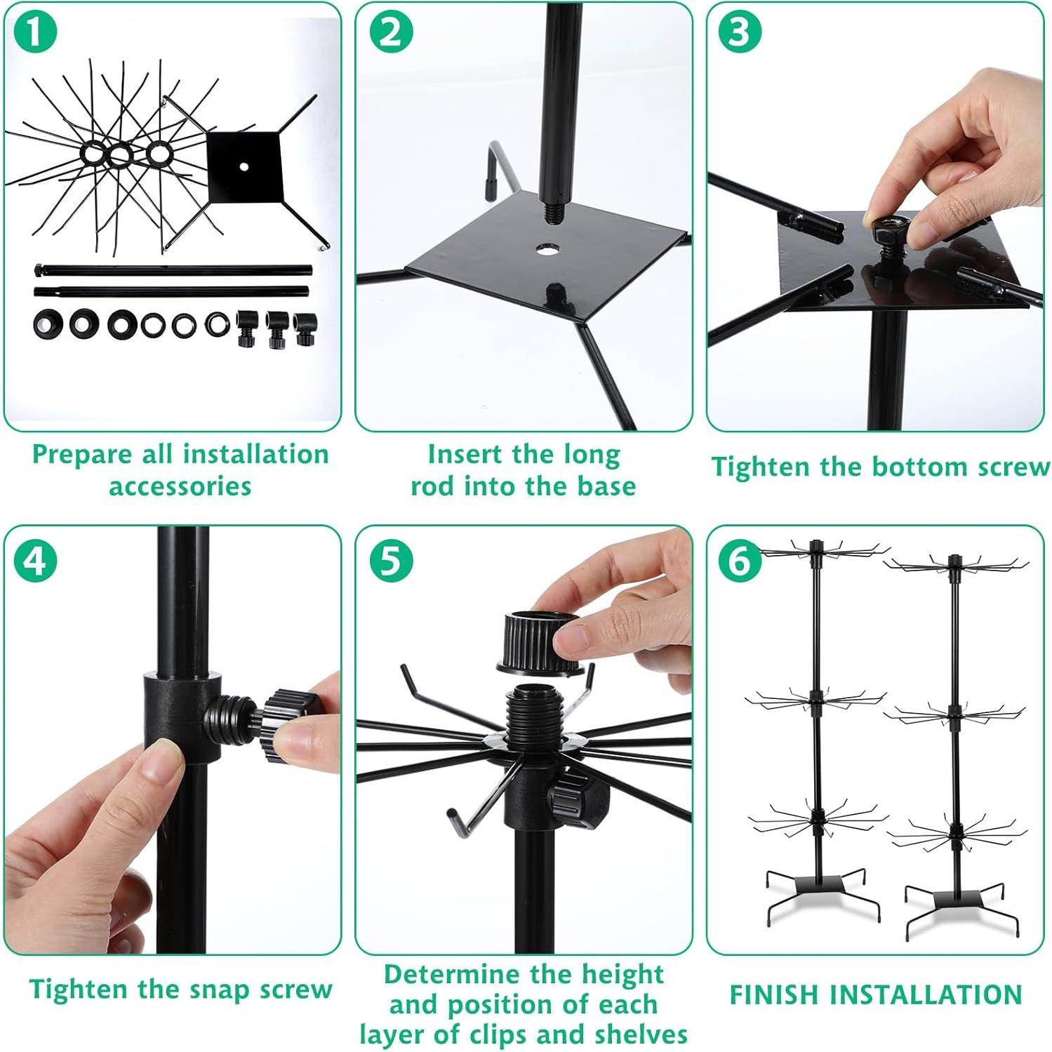 Soporte de Joyería Rotatorio Lemecima 3 Niveles Negro 72 cm