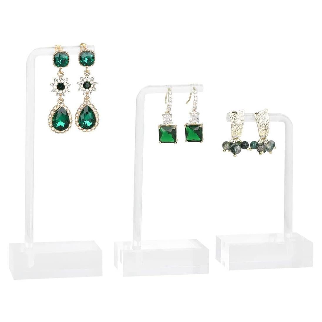 Soporte de Aretes Acrílico GemeShou 3 Piezas L Transparente